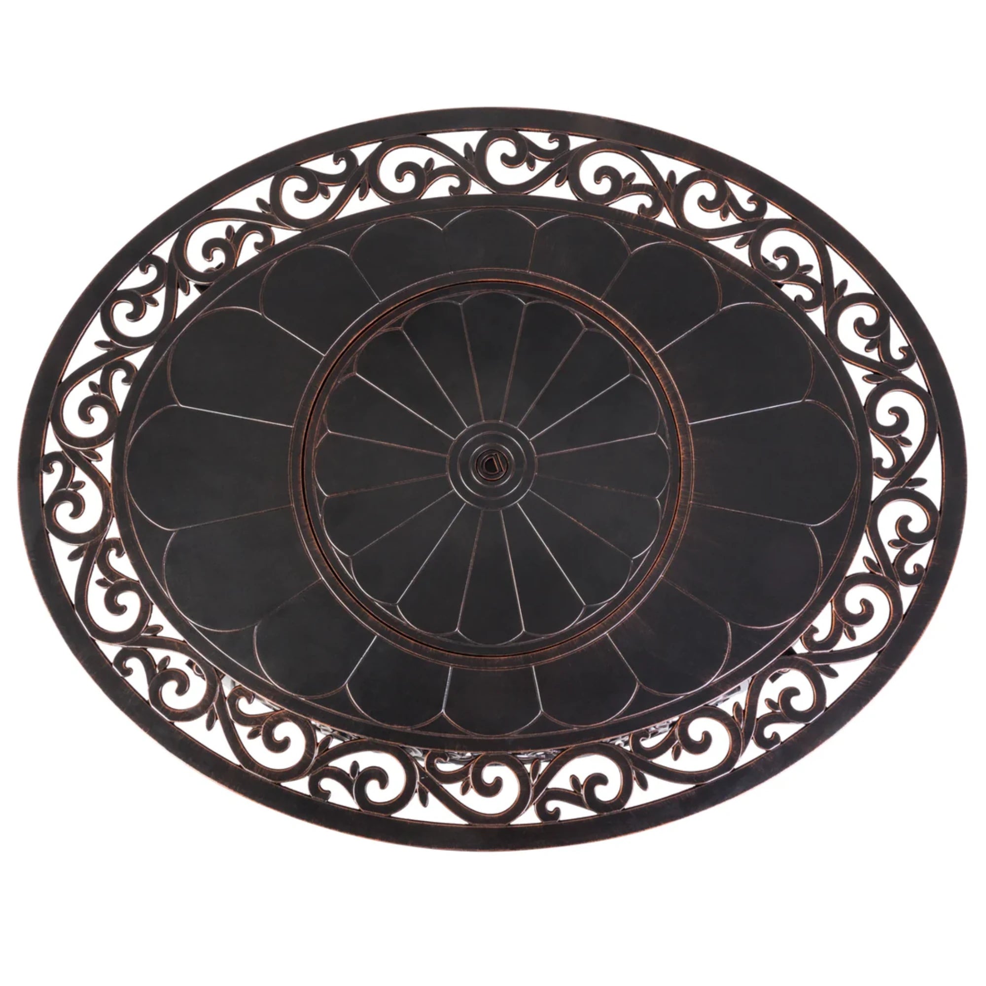 Well Traveled Living Toulon Oval Aluminum Propane Fire Pit | Novaselectes