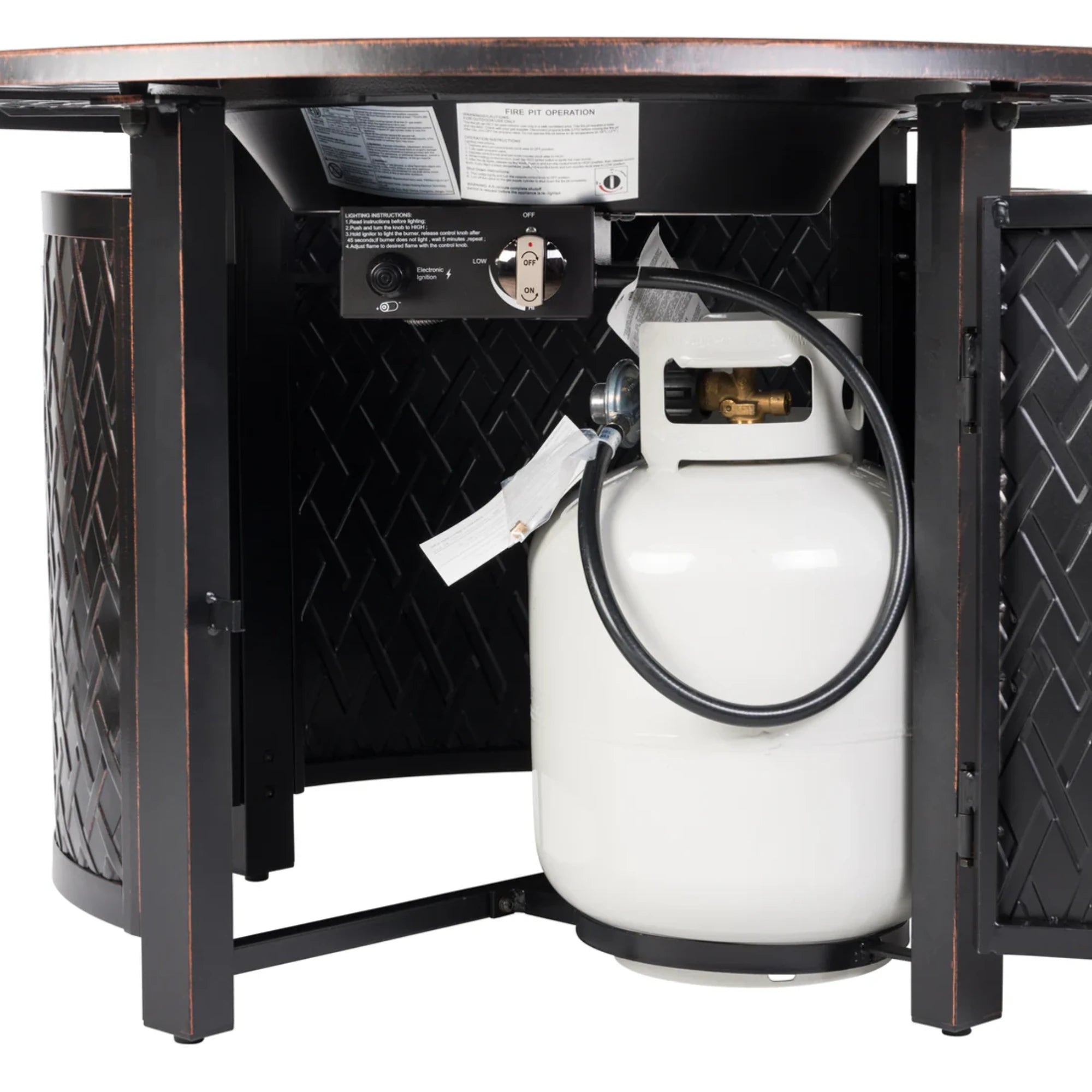 Well Traveled Living Verona Aluminum Round Propane Fire Pit | Novaselectes