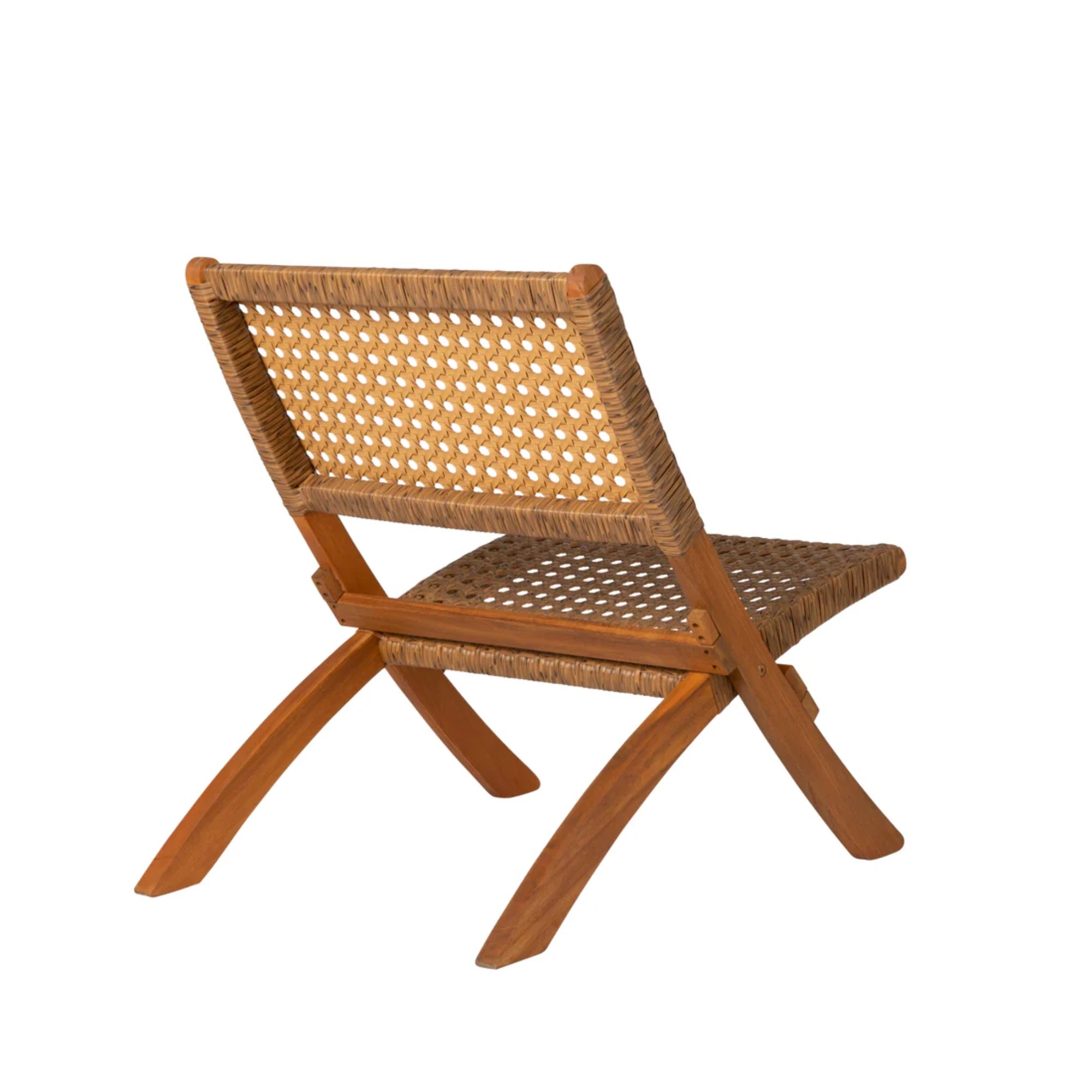 Well Traveled Living Sava Folding Chair in Tan Wicker | Novaselectes