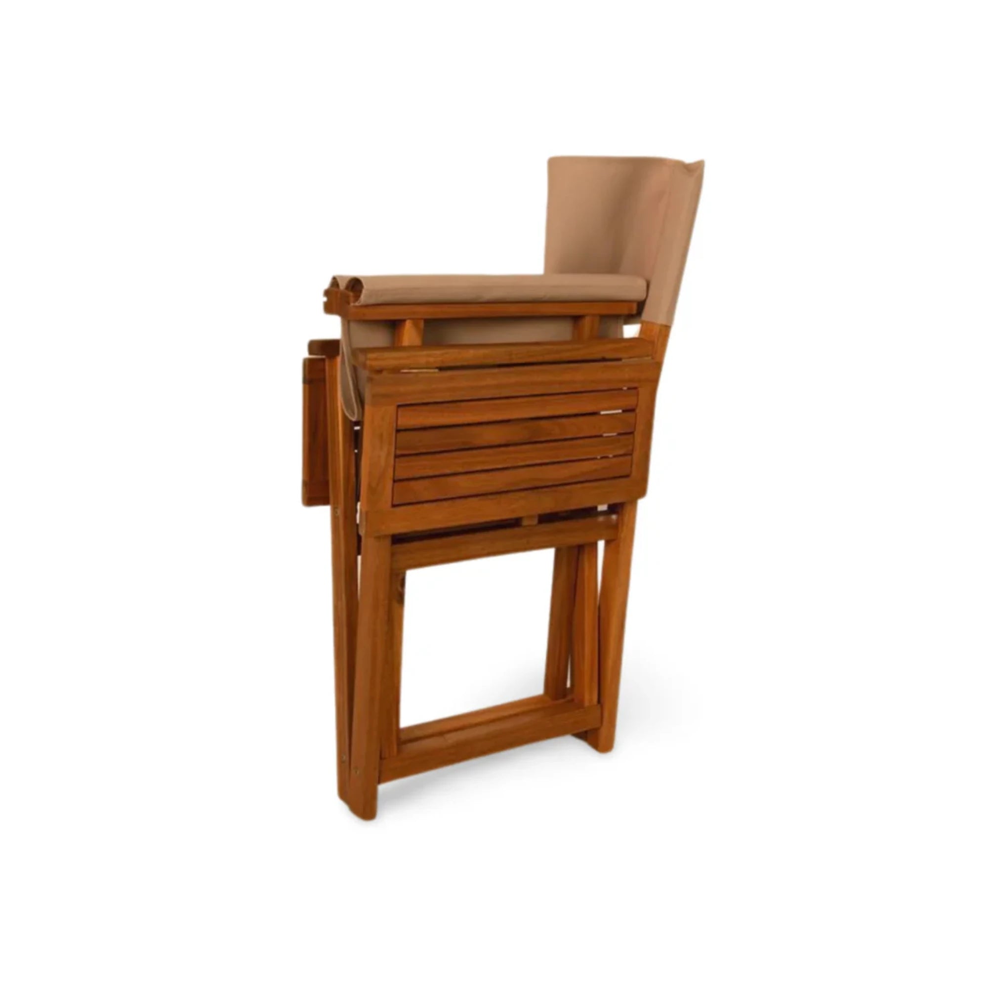 Well Traveled Living Walker Outdoor Folding Directors Chair w/ Side Tables | Novaselectes
