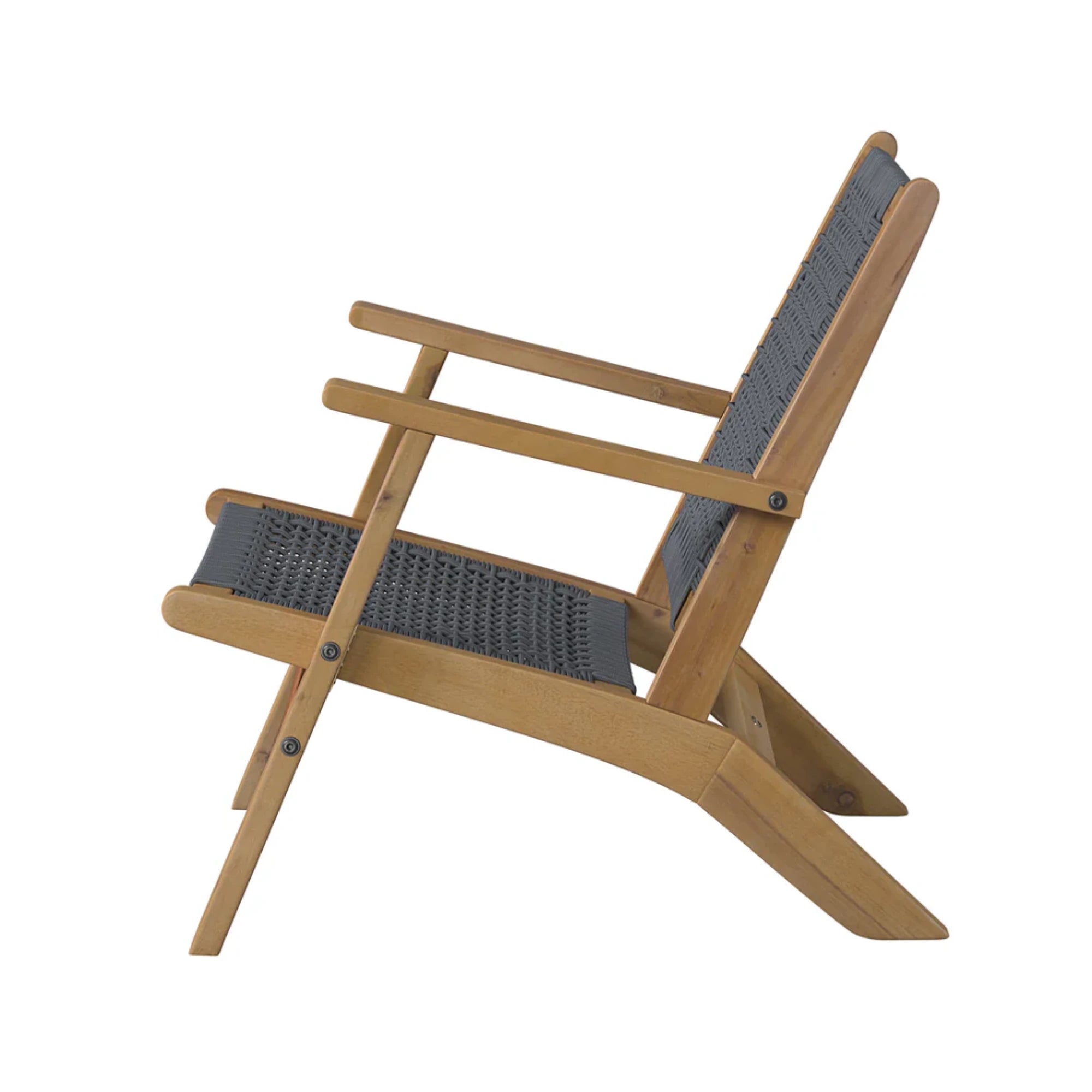 Well Traveled Living Vega Natural Stain Outdoor Chair in Gray Cording | Novaselectes