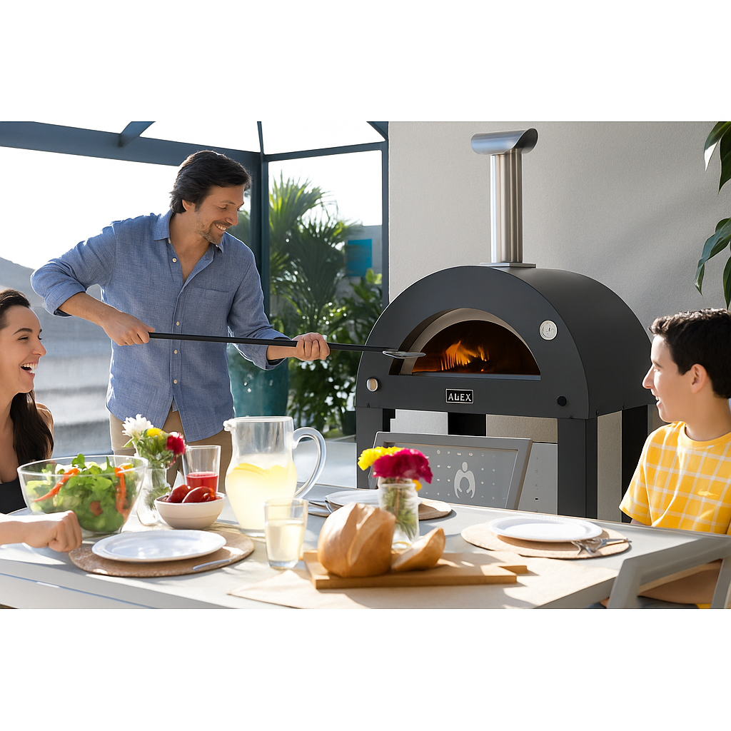 Alfa Moderno Anthracite Grey 2 Pizze Freestanding Gas Oven | Novaselectes