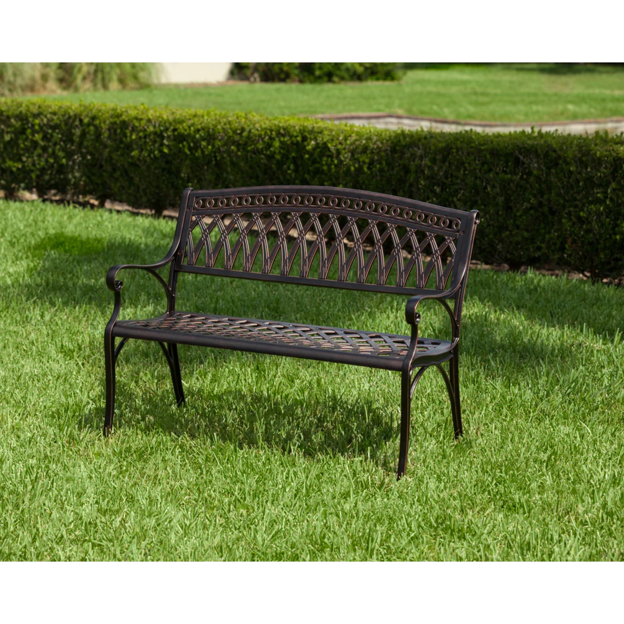 Well Traveled Living Simone Cast Aluminum Bench | Novaselectes