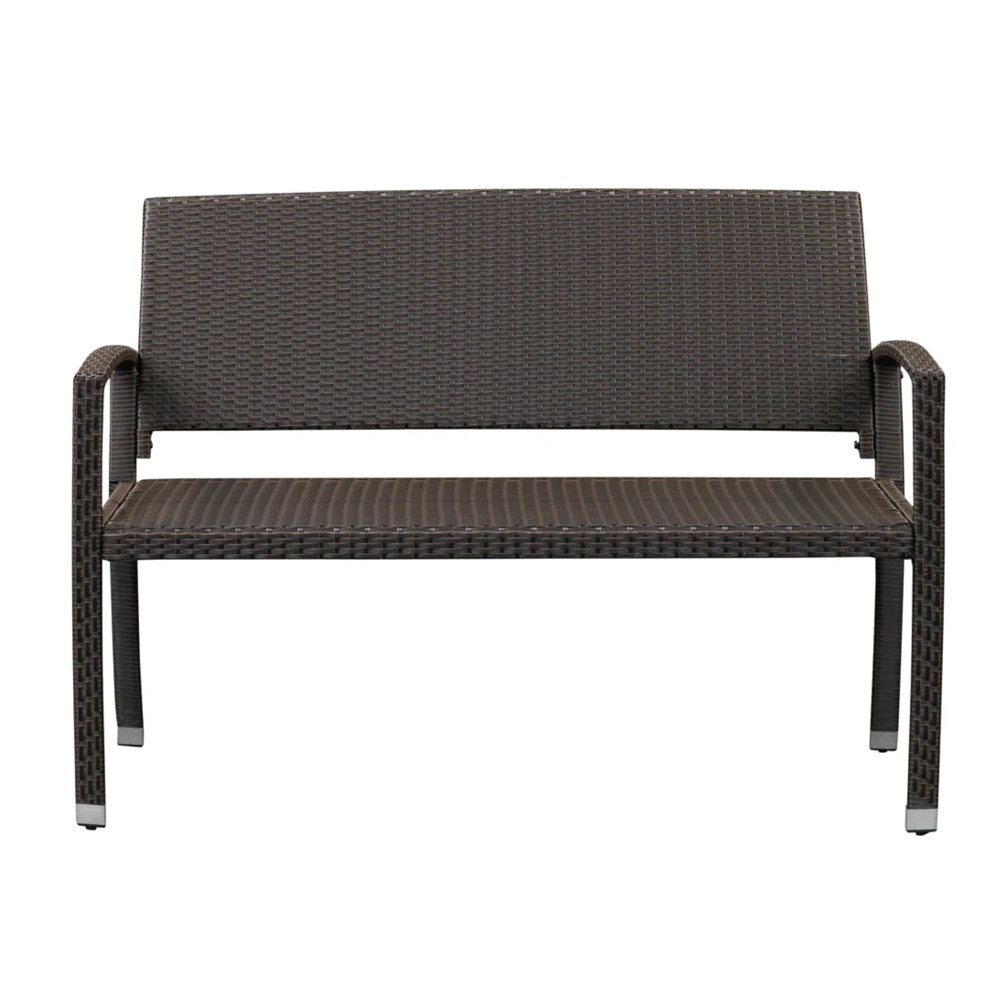 Well Traveled Living Miles Patio Bench in Mocha Wicker | Novaselectes