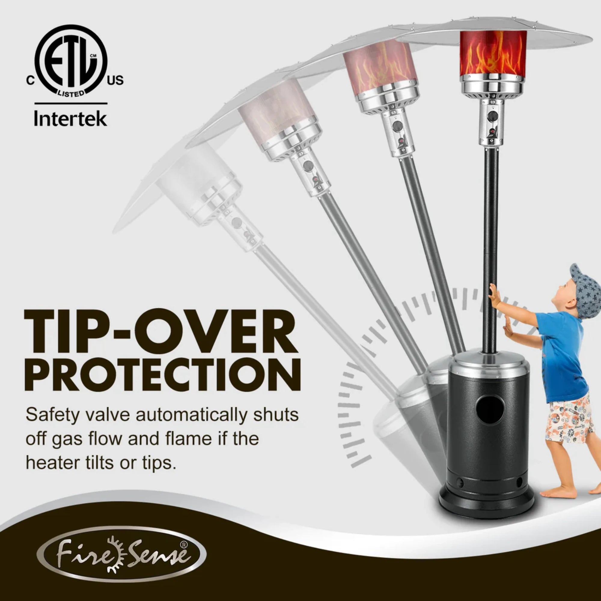 Well Traveled Living Onyx & Stainless Steel Finish Patio Heater | Novaselectes