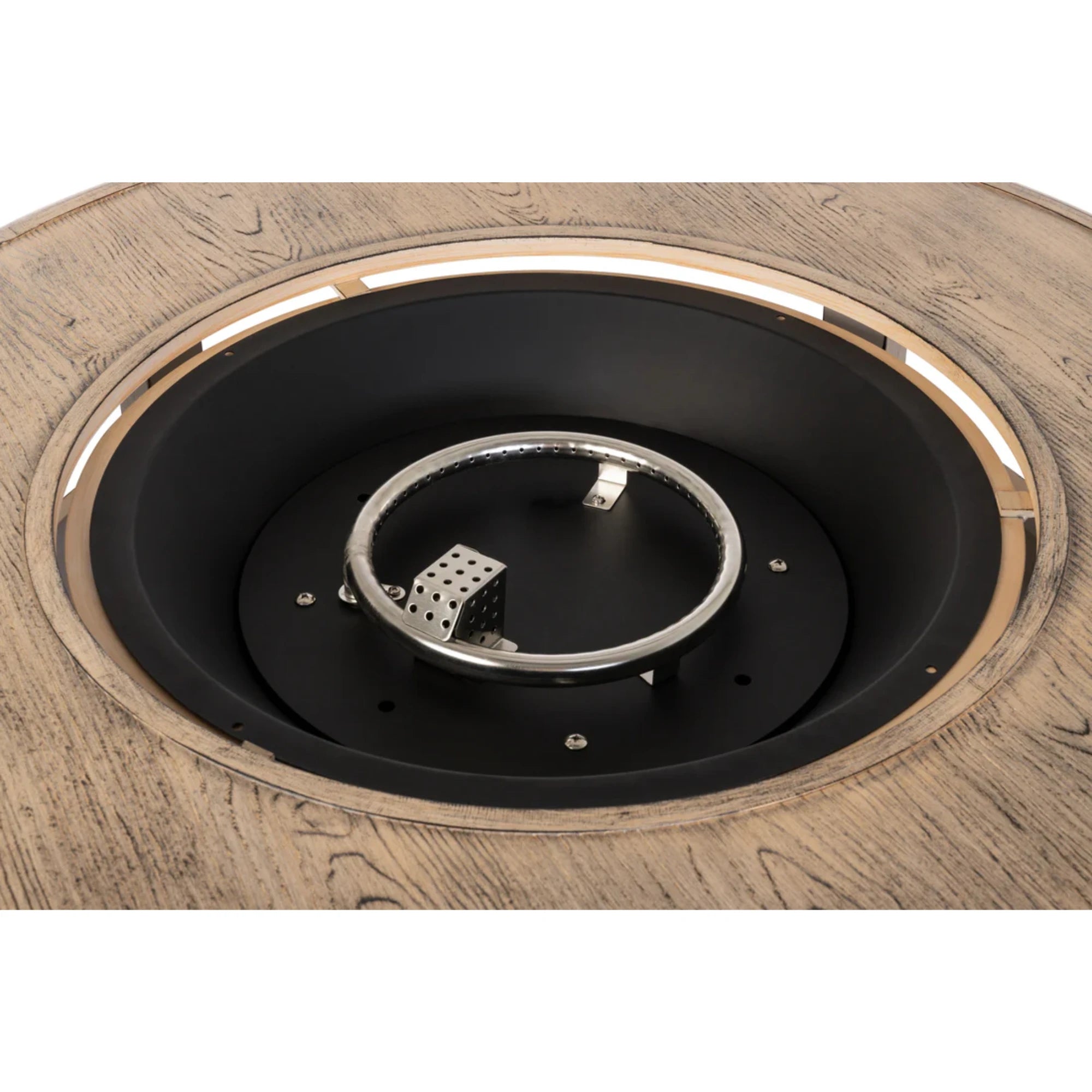 Well Traveled Living Thatcher Round Propane Fire Pit in Driftwood | Novaselectes