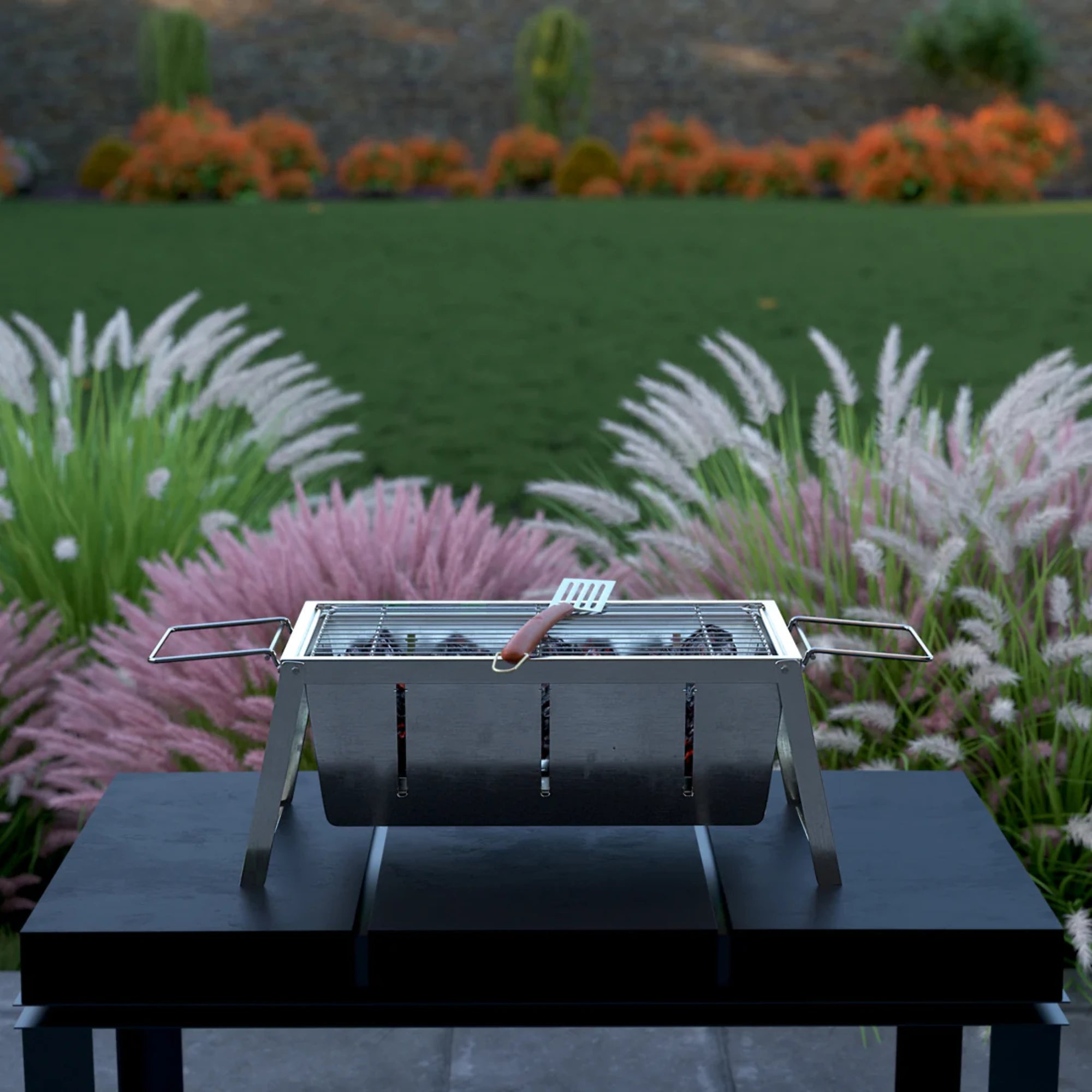 Well Traveled Living Stainless Steel Foldaway Charcoal Grill | Novaselectes