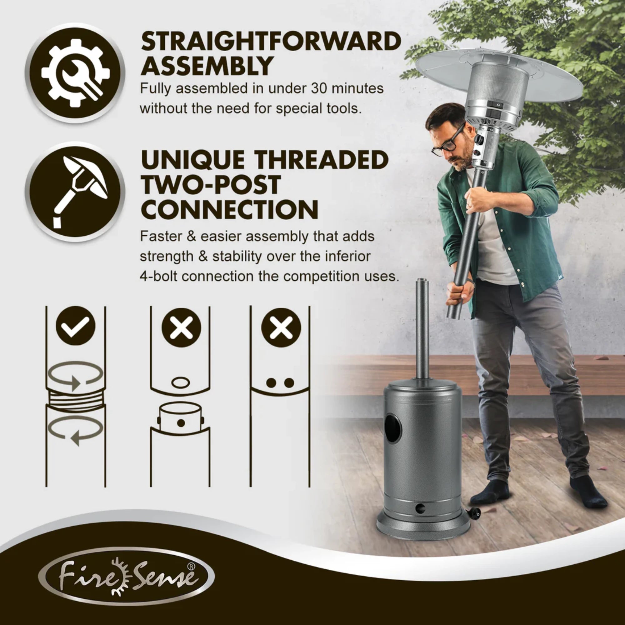 Well Traveled Living Hammered Platinum Commercial Propane Patio Heater | Novaselectes