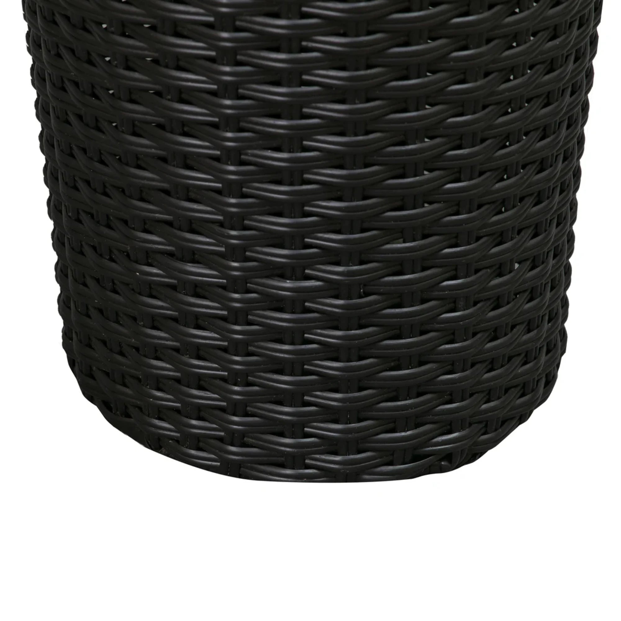 Well Traveled Living Noah Round Wicker Planter 2-piece Set in Black | Novaselectes