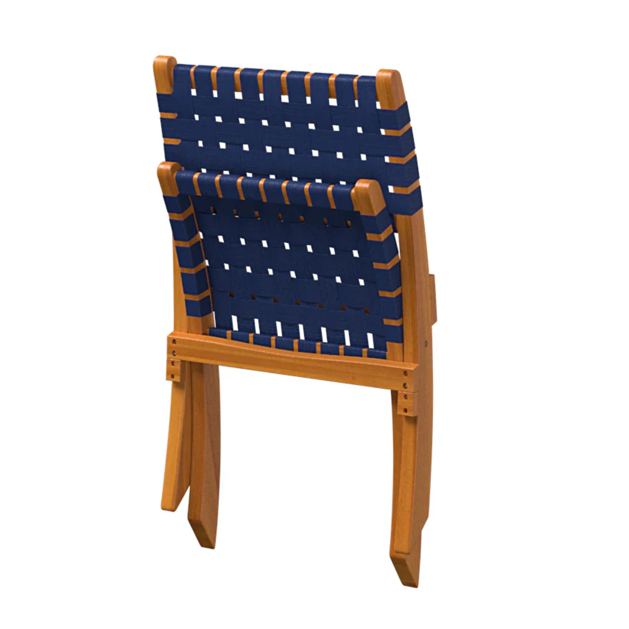 Well Traveled Living Sava Folding Chair in Navy Blue Webbing | Novaselectes