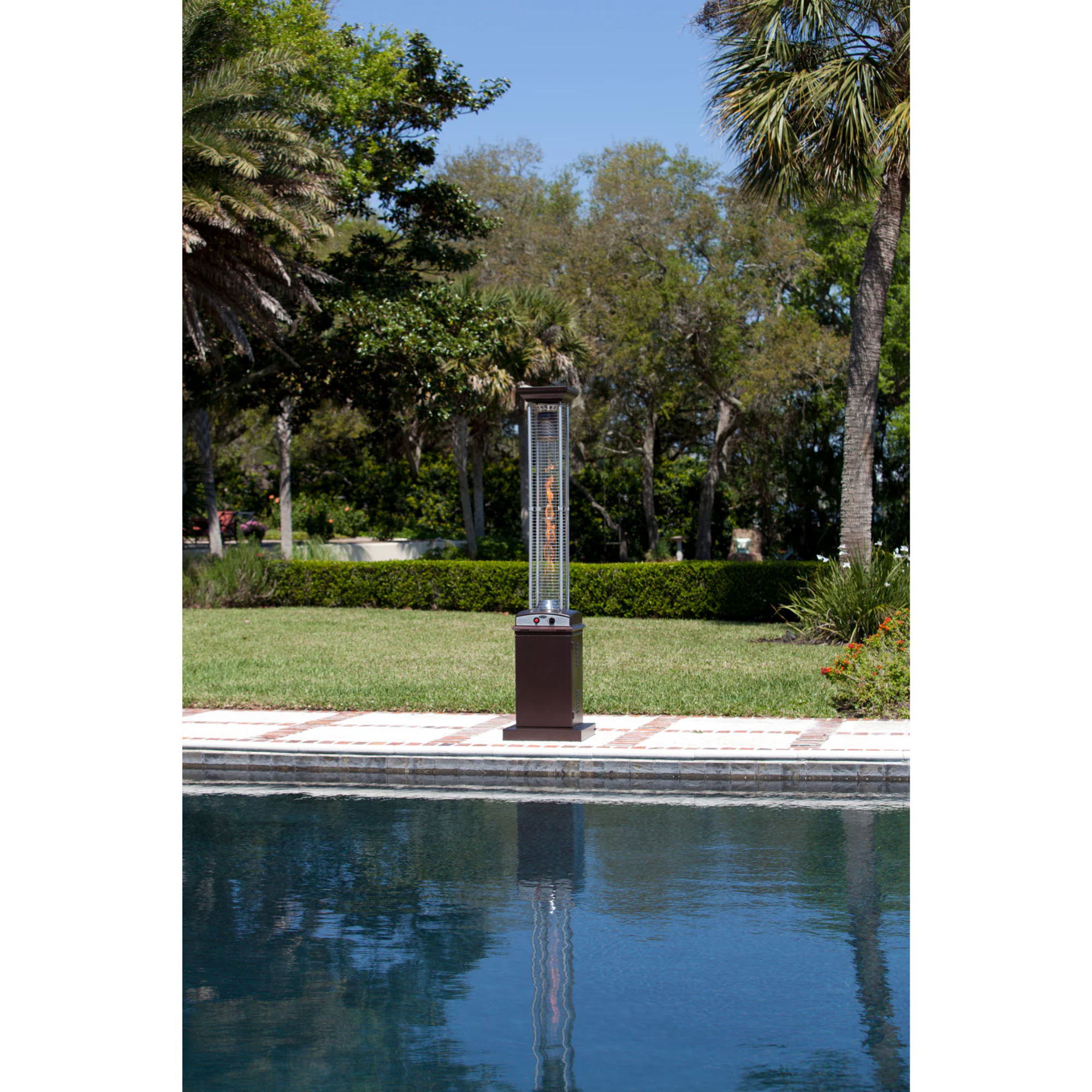 Well Traveled Living Hammered Bronze Finish Square Flame Propane Patio Heater | Novaselectes