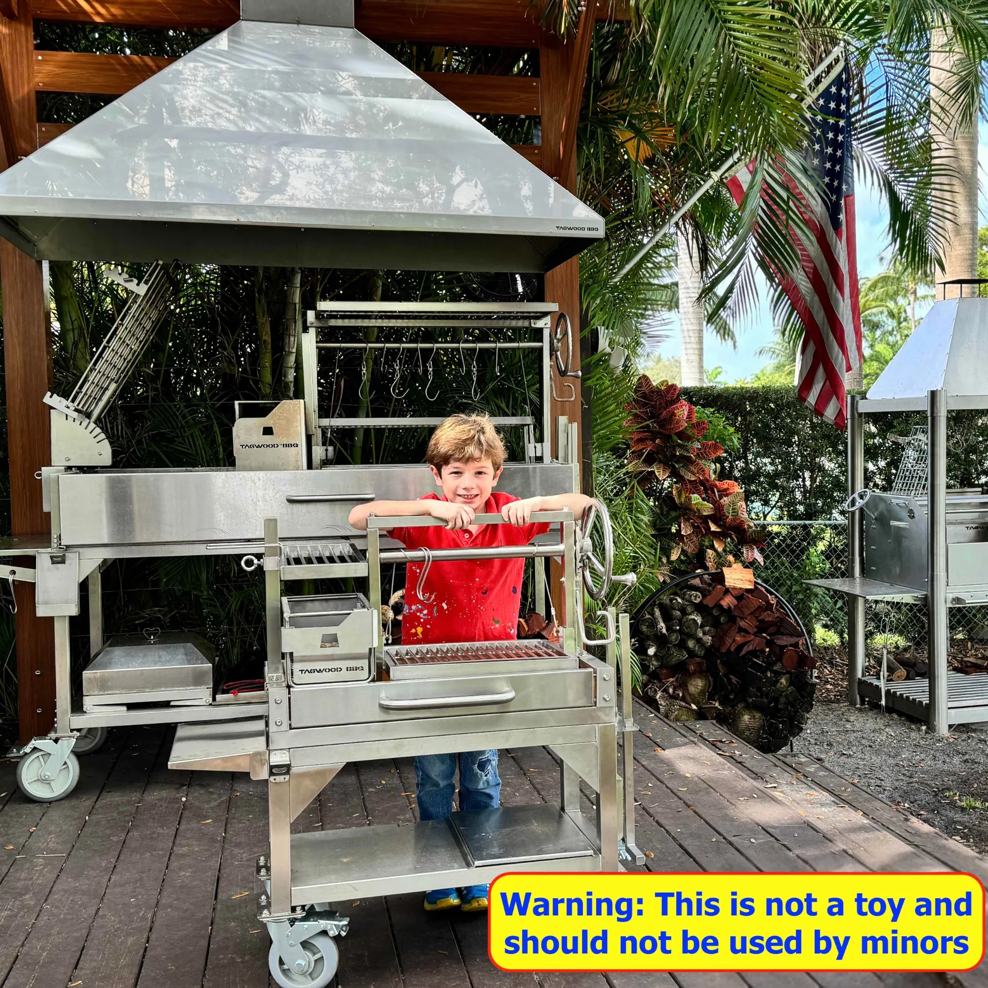 Tagwood BBQ03SS MINI Argentine Santa Maria Freestanding Charcoal Gaucho Grill | Novaselectes
