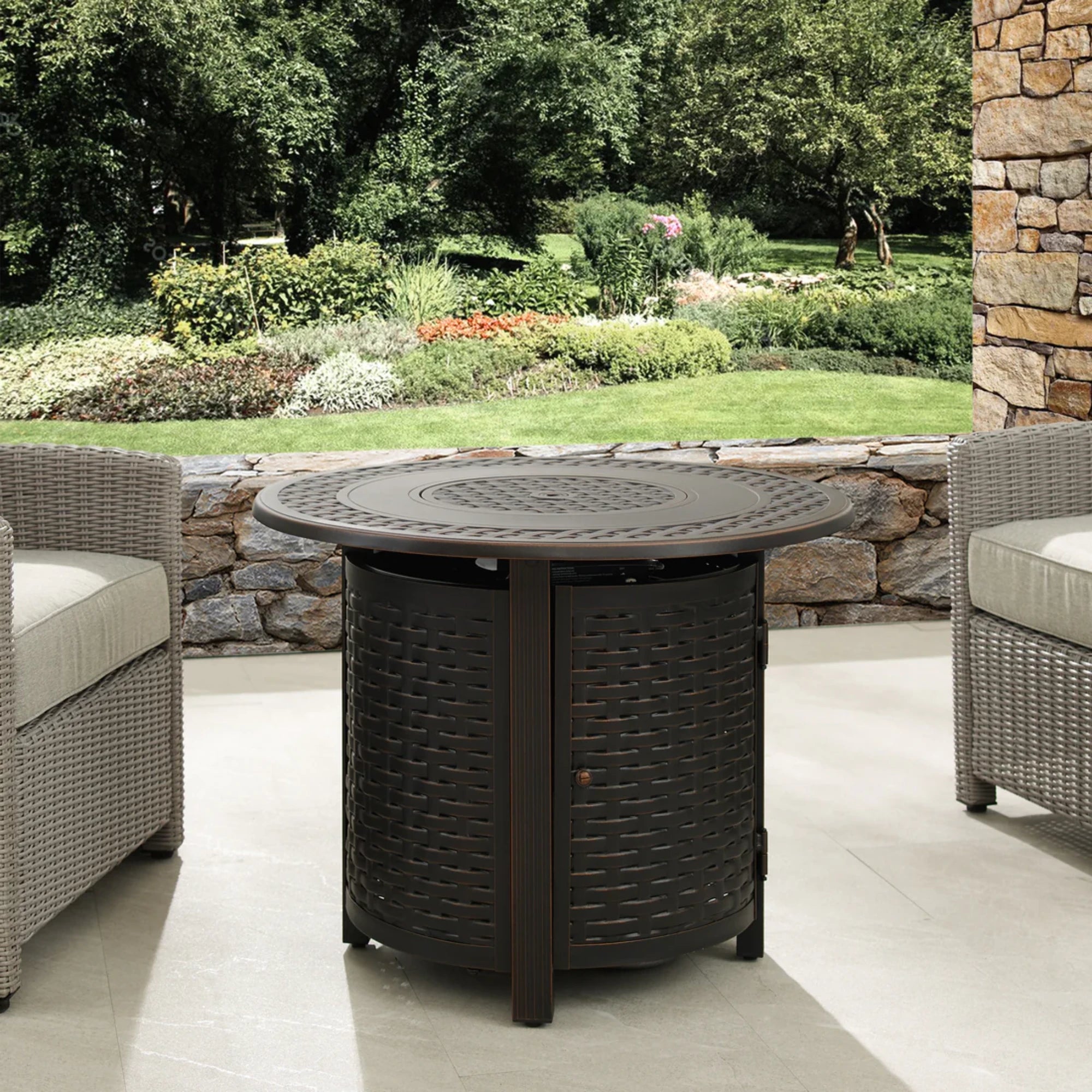 Well Traveled Living Hendricks Aluminum 34" Round Propane Fire Pit | Novaselectes