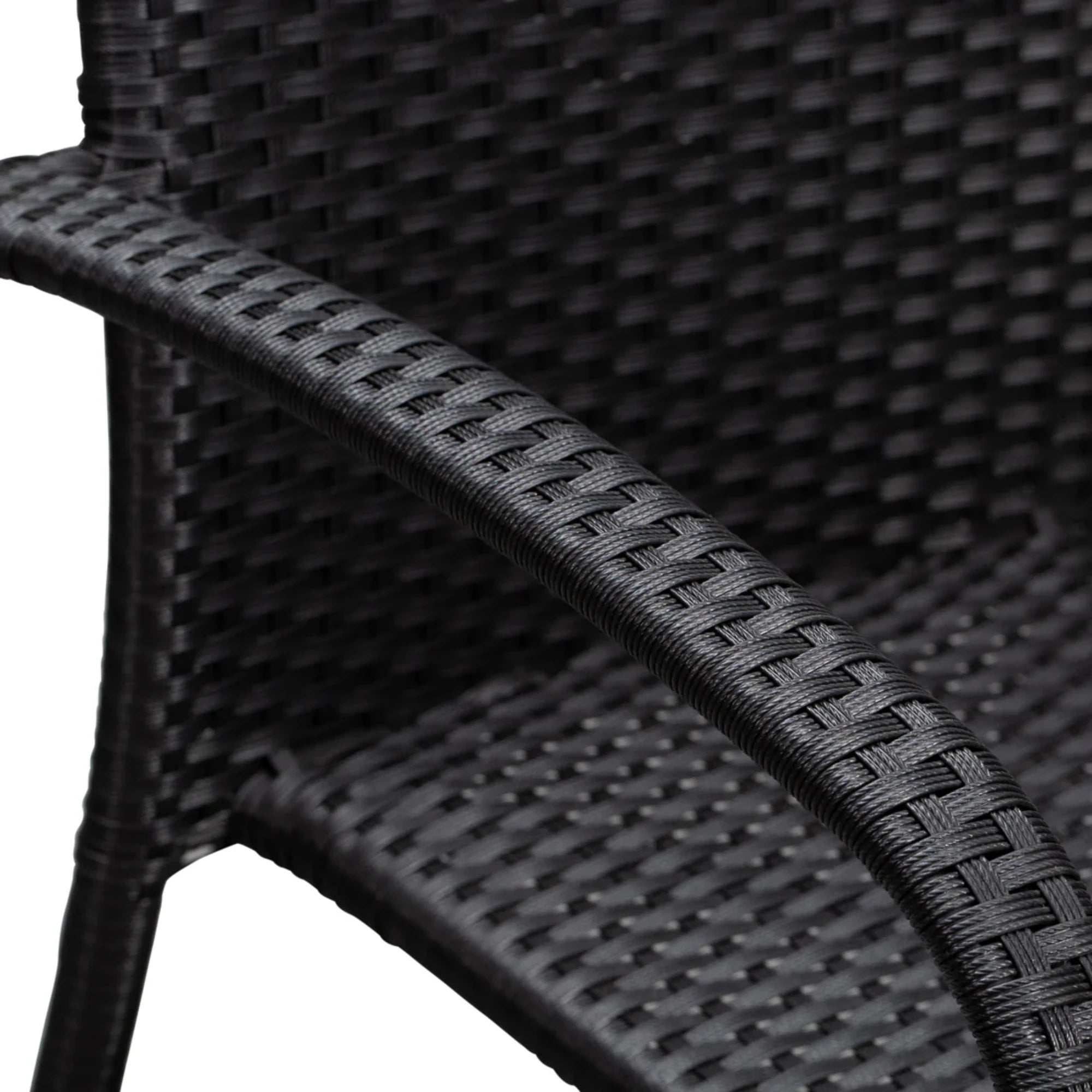Well Traveled Living Set of 4 Black Morgan Outdoor Wicker Chairs | Novaselectes