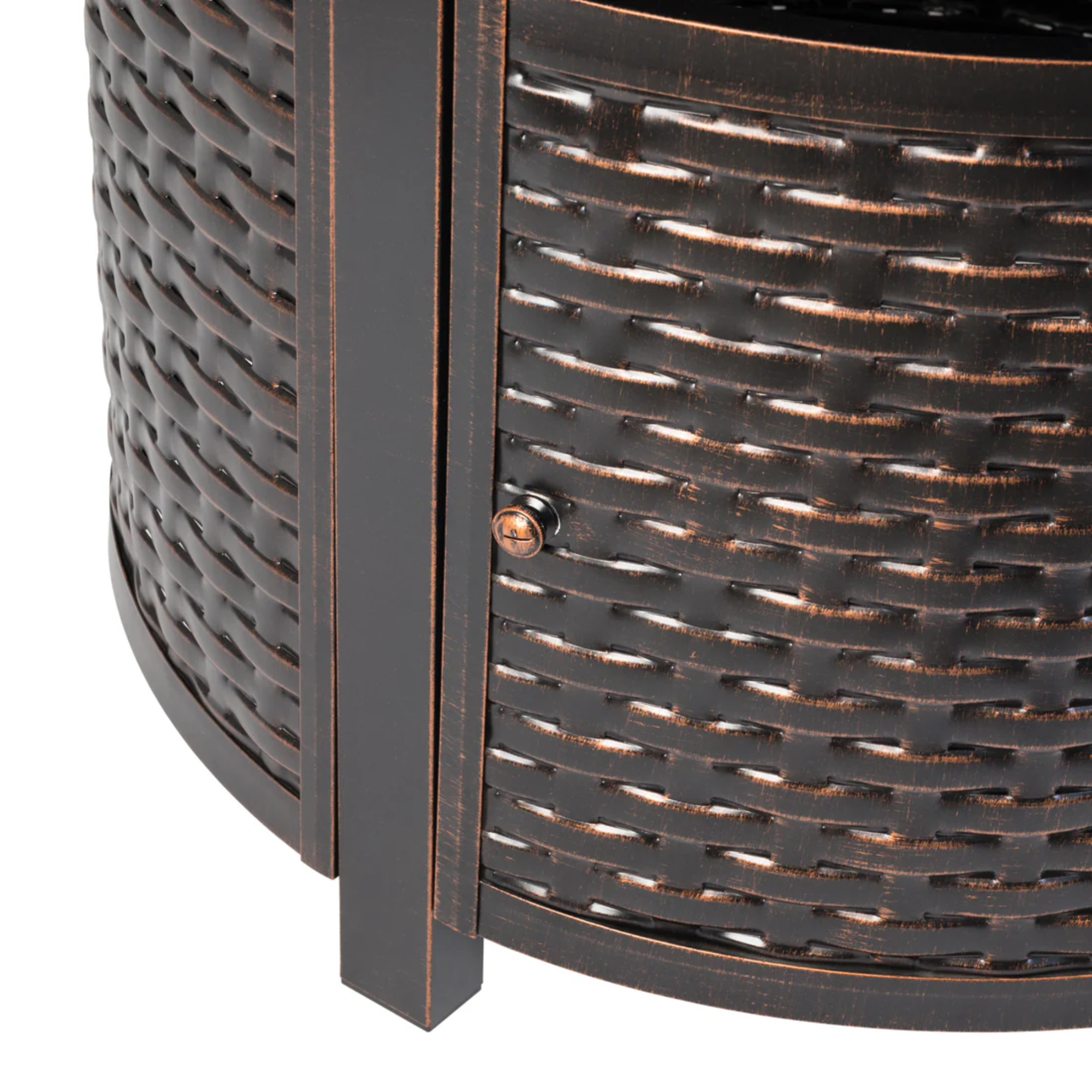 Well Traveled Living Florence Woven Aluminum Propane Fire Pit | Novaselectes