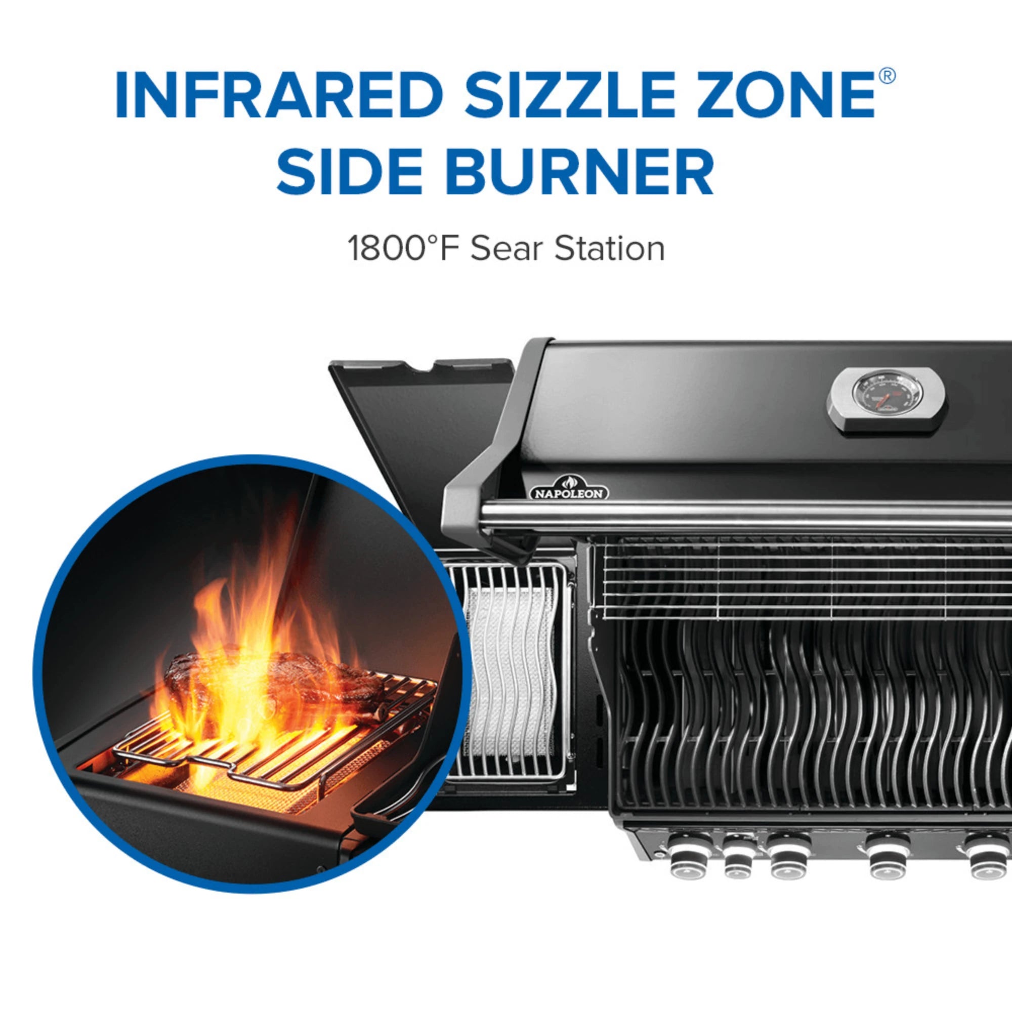 Napoleon Rogue PRO 625 SIB Black Freestanding Gas Grill w/ Infrared Side Burner | Novaselectes