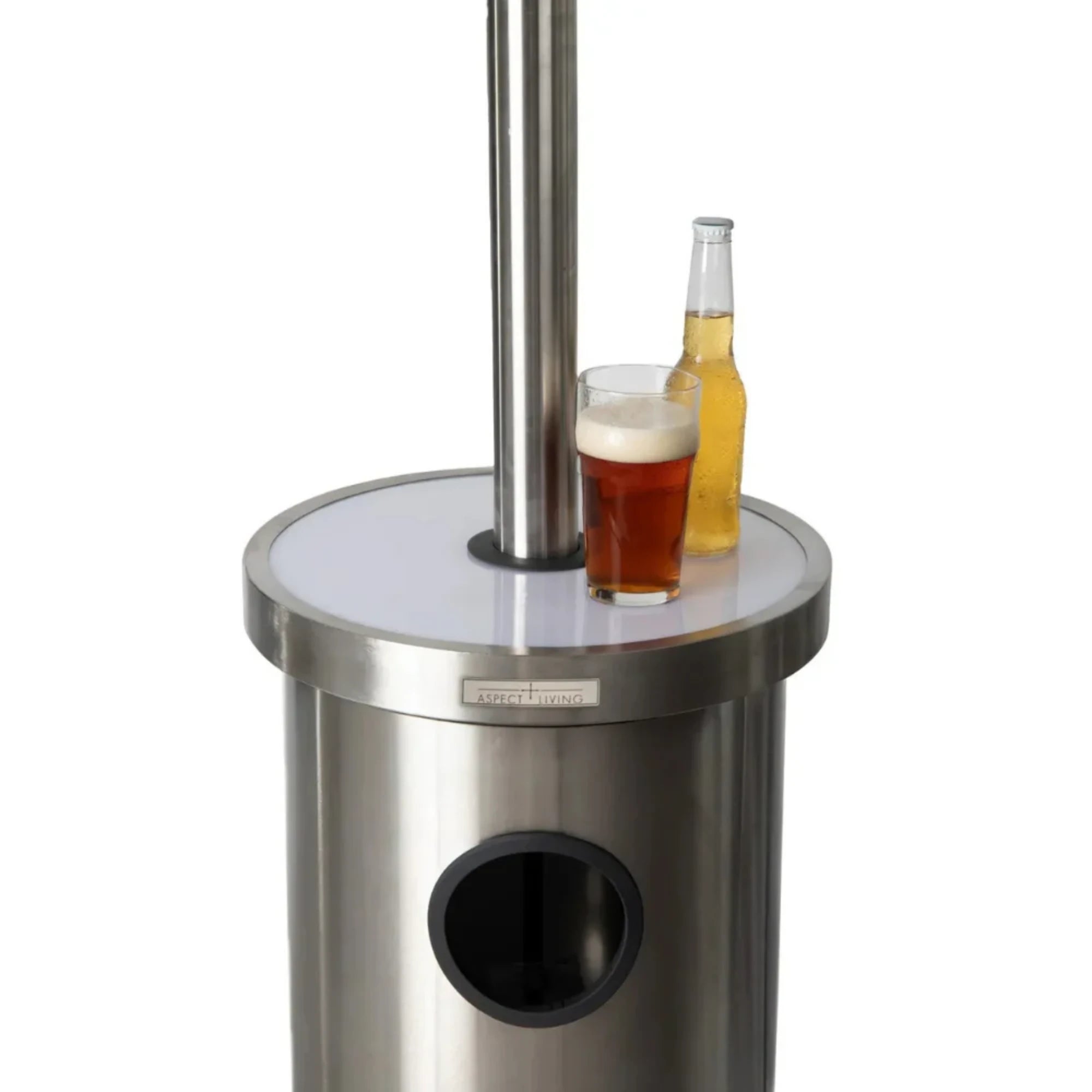 Well Traveled Living Stainless Steel Patio Heater w/ Led Table | Novaselectes