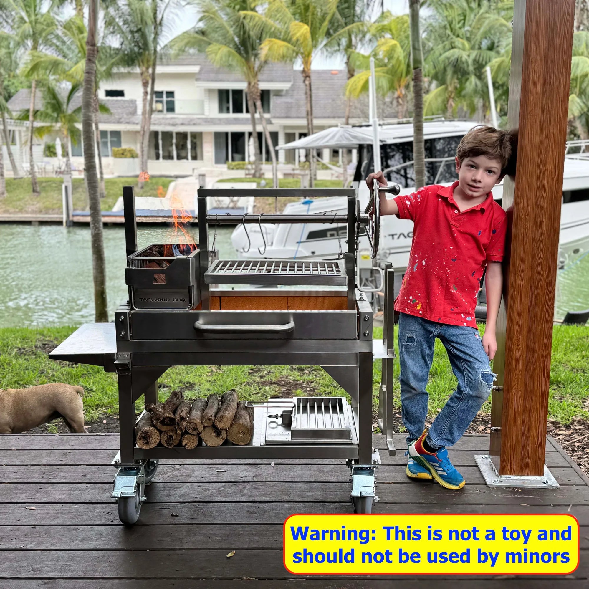 Tagwood BBQ03SS MINI Argentine Santa Maria Freestanding Charcoal Gaucho Grill | Novaselectes