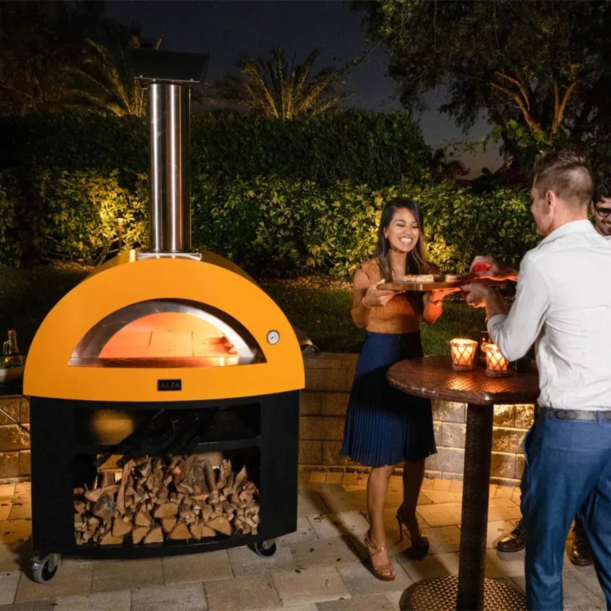 Alfa Moderno Imperial Yellow 5 Pizze Natural Gas Oven | Novaselectes