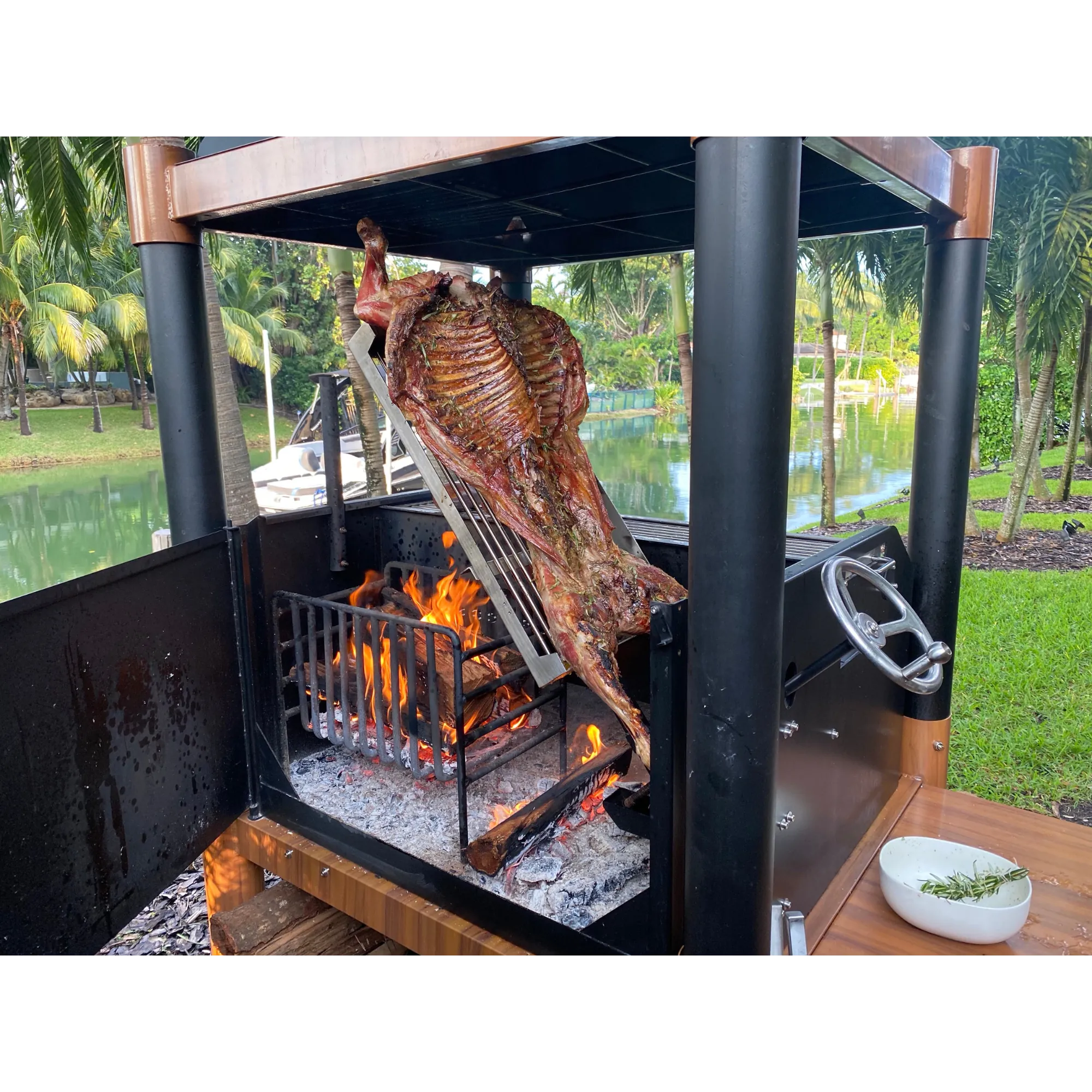 Tagwood BBQ02SI Premium Freestanding Santa Maria Argentine Grill - "The Beast" | Novaselectes
