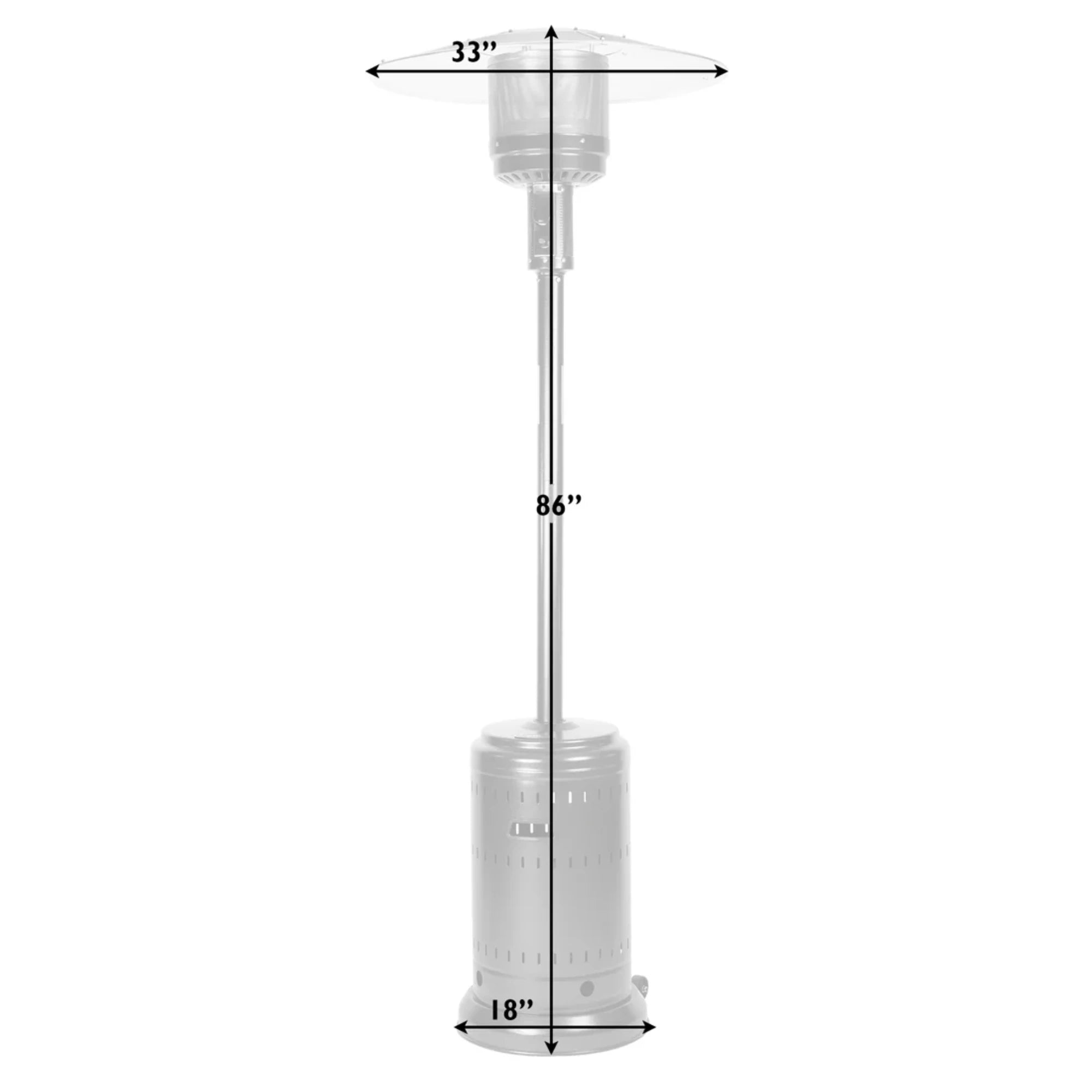 Well Traveled Living Ash & Stainless Steel Finish Propane Gas Patio Heater | Novaselectes