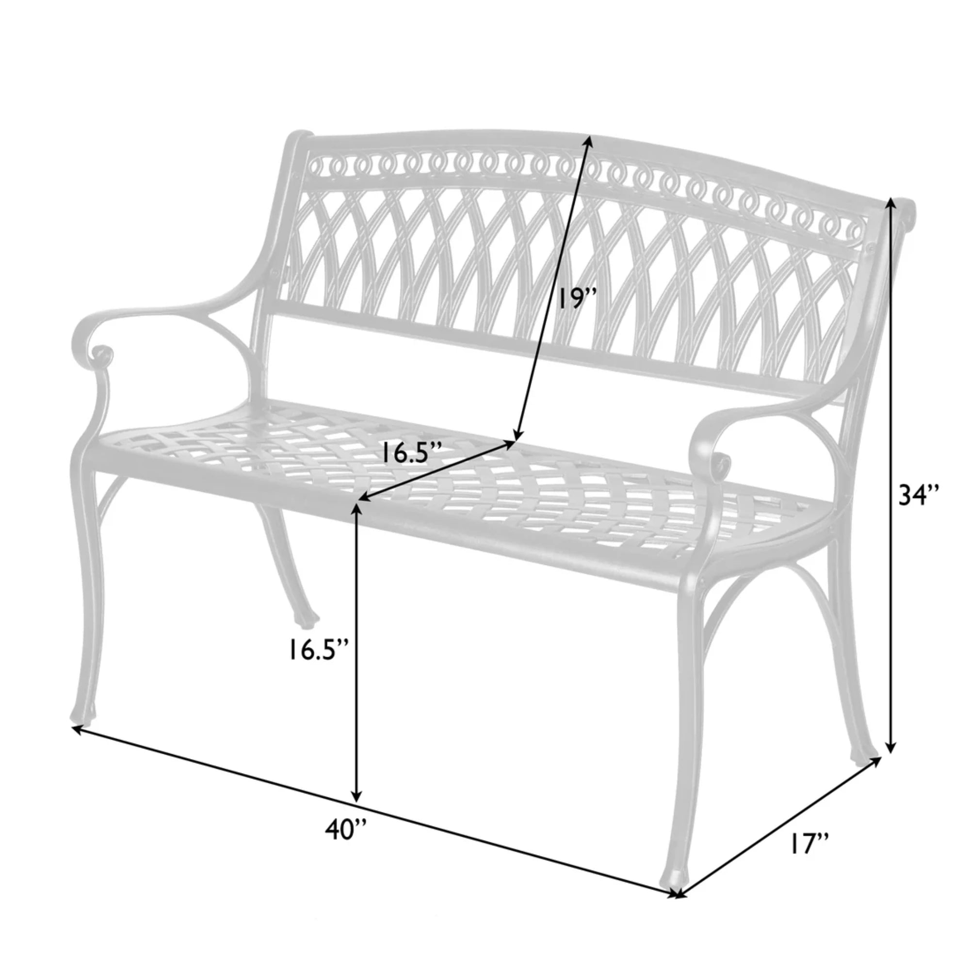 Well Traveled Living Simone Cast Aluminum Bench | Novaselectes