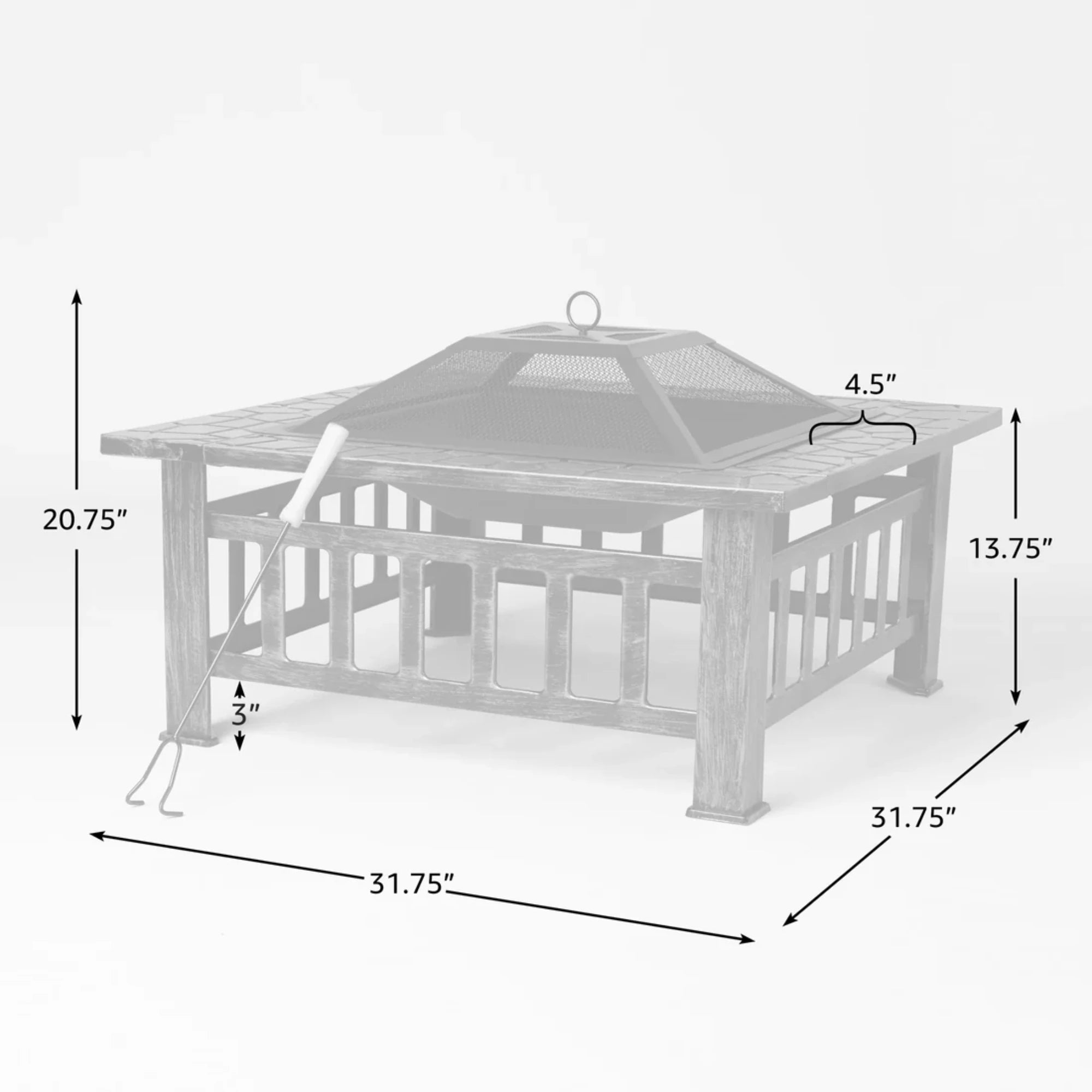 Well Traveled Living Foxdale Square Wood-Burning Fire Pit | Novaselectes