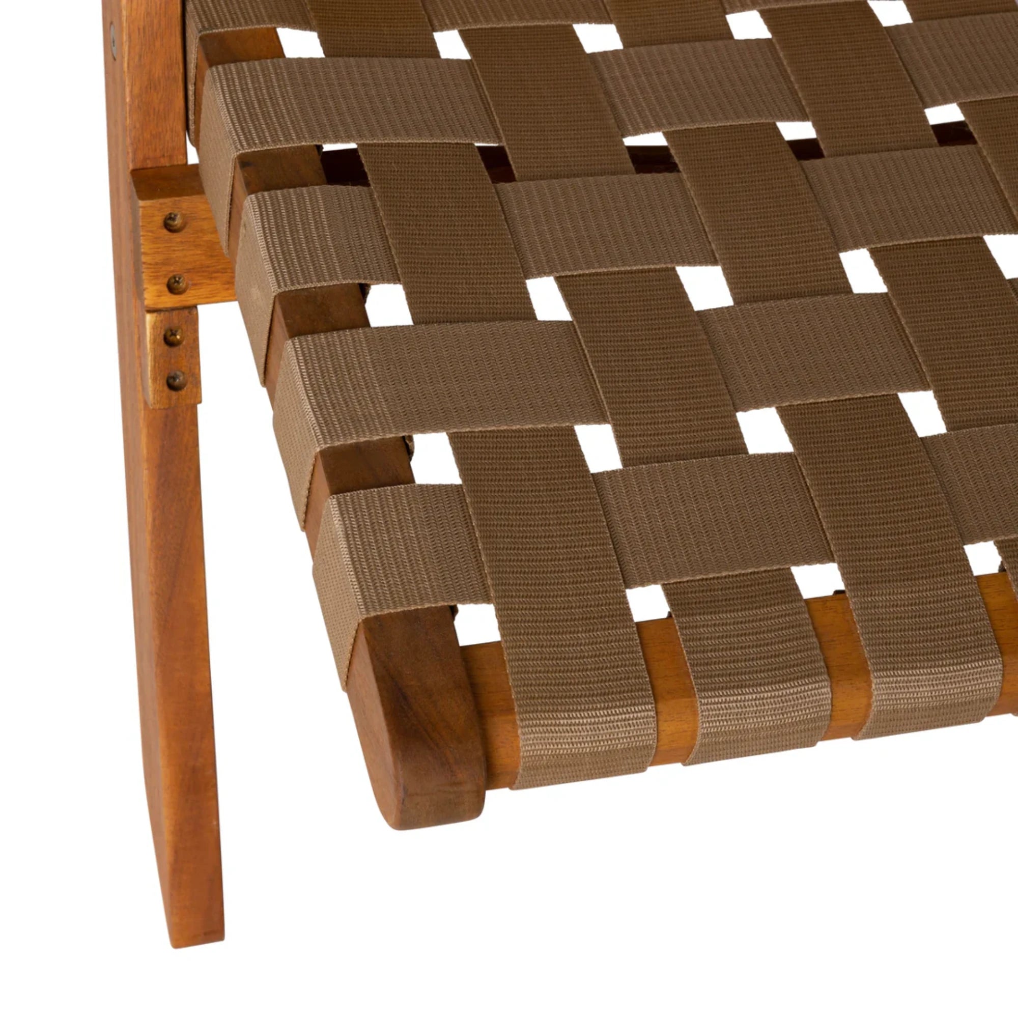Well Traveled Living Sava Folding Chair in Brown Webbing | Novaselectes