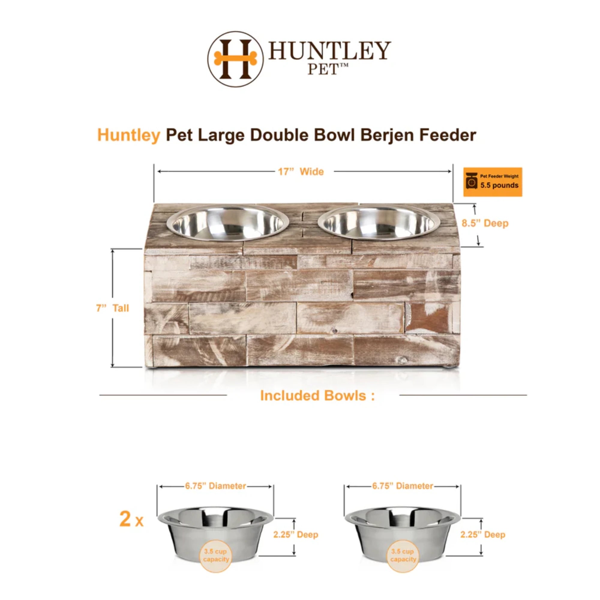 Huntley Pet Berjen Large Double Feeder | Novaselectes