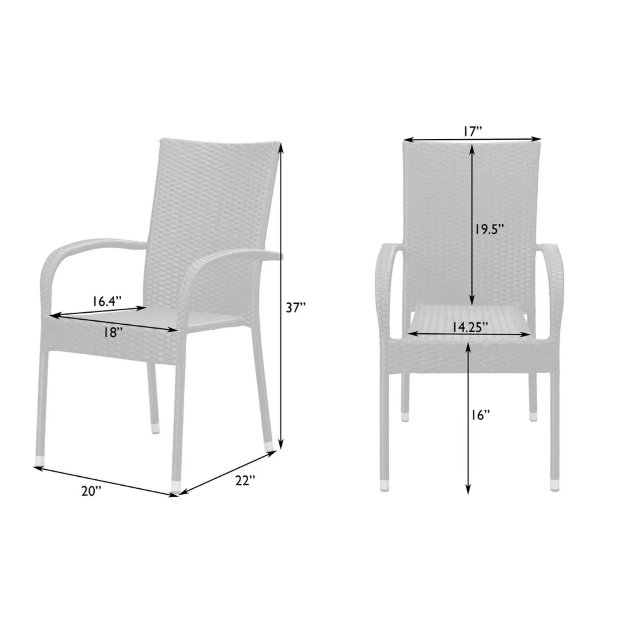 Well Traveled Living Set of 4 Morgan Outdoor Wicker Chairs | Novaselectes