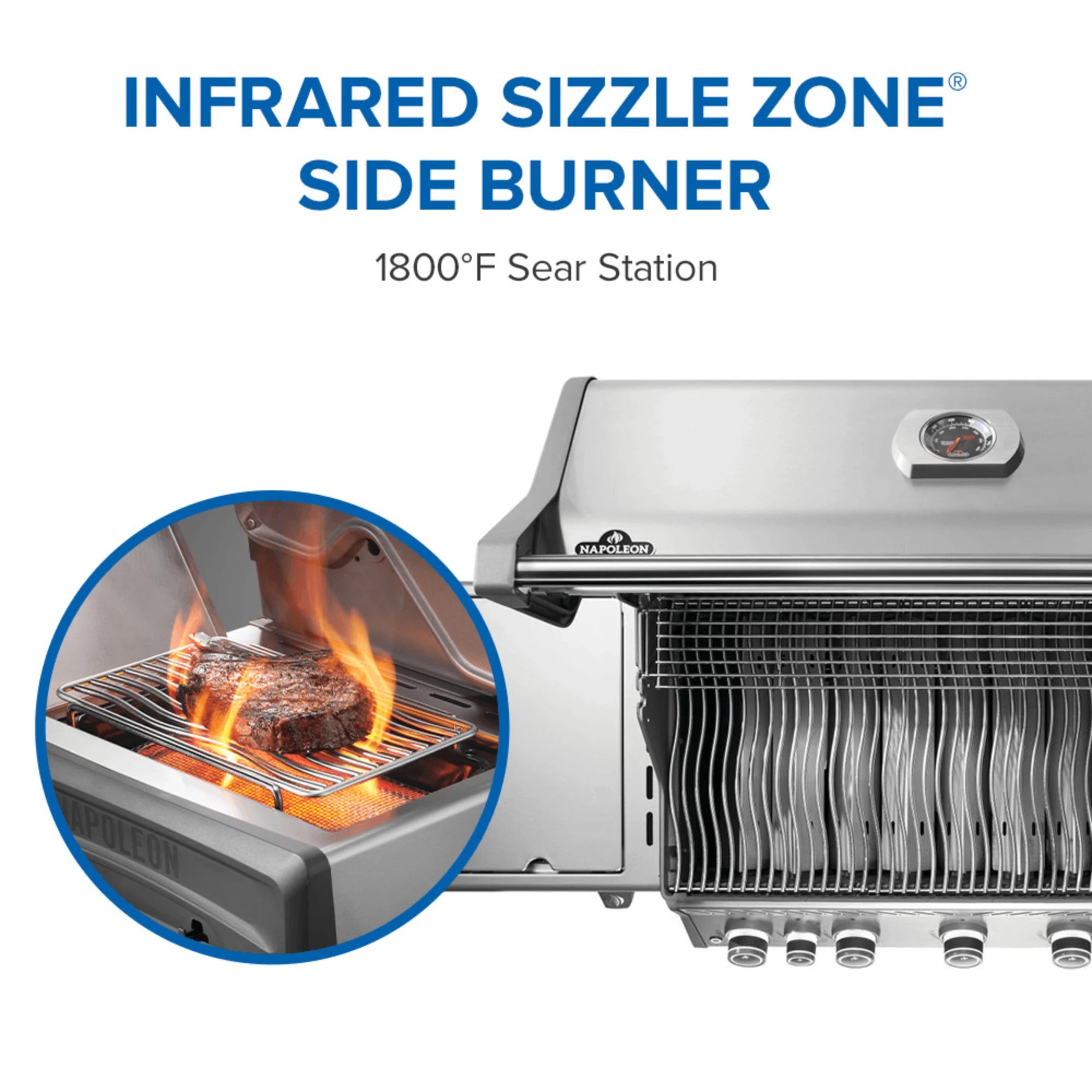 Napoleon Rogue PRO 625 SIB Freestanding Gas Grill w/ Infrared Side Burner | Novaselectes