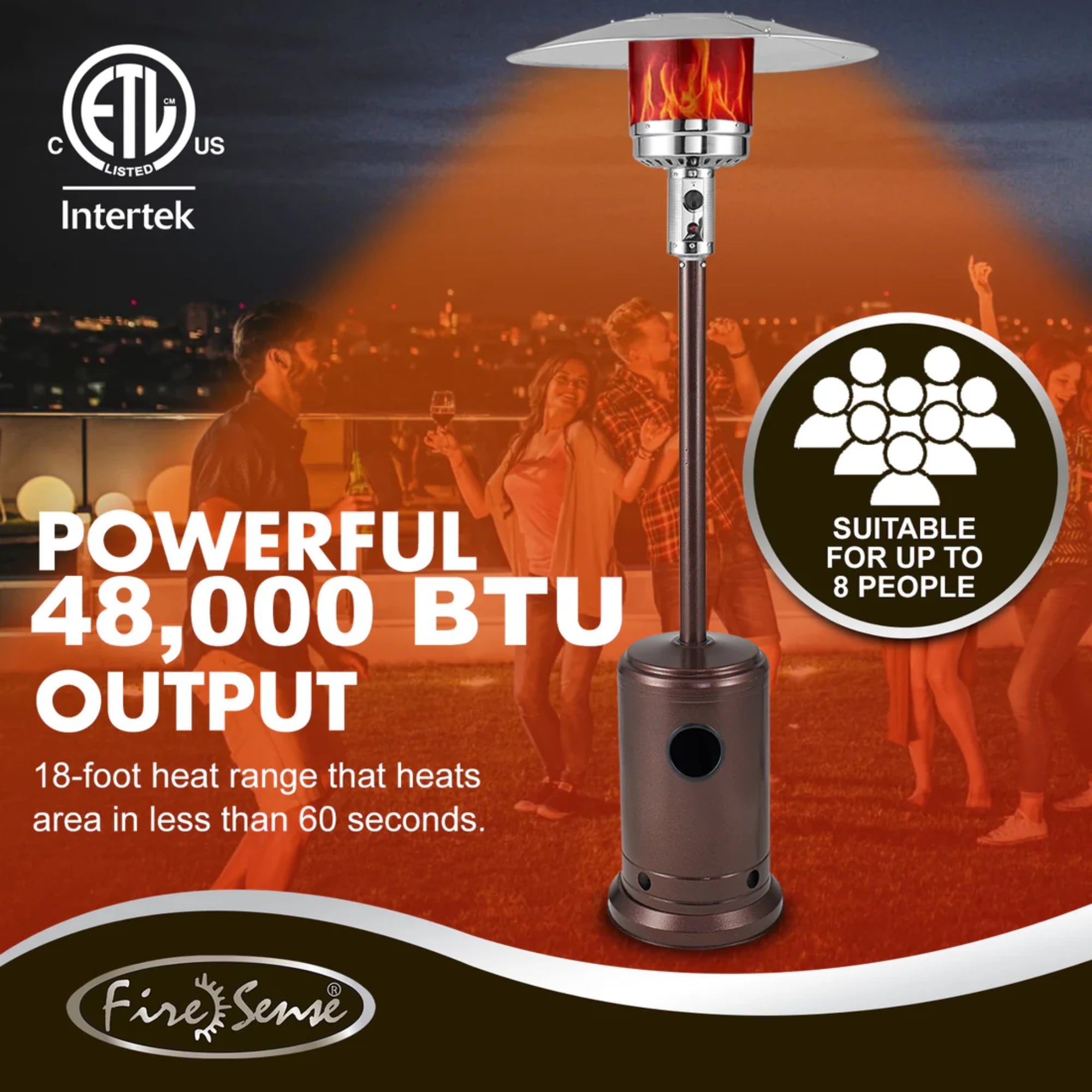 Well Traveled Living Aged Chestnut Finish Propane Gas Patio Heater | Novaselectes