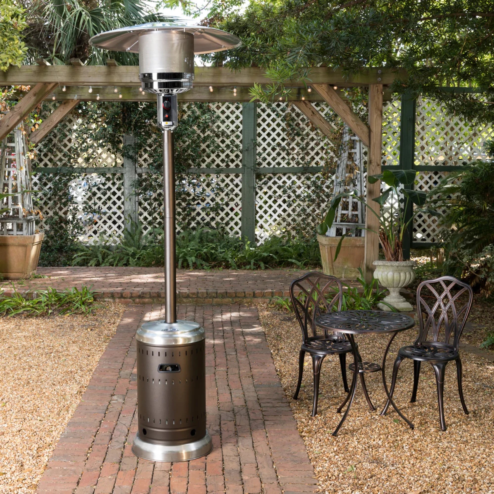Well Traveled Living Ash & Stainless Steel Finish Propane Gas Patio Heater | Novaselectes