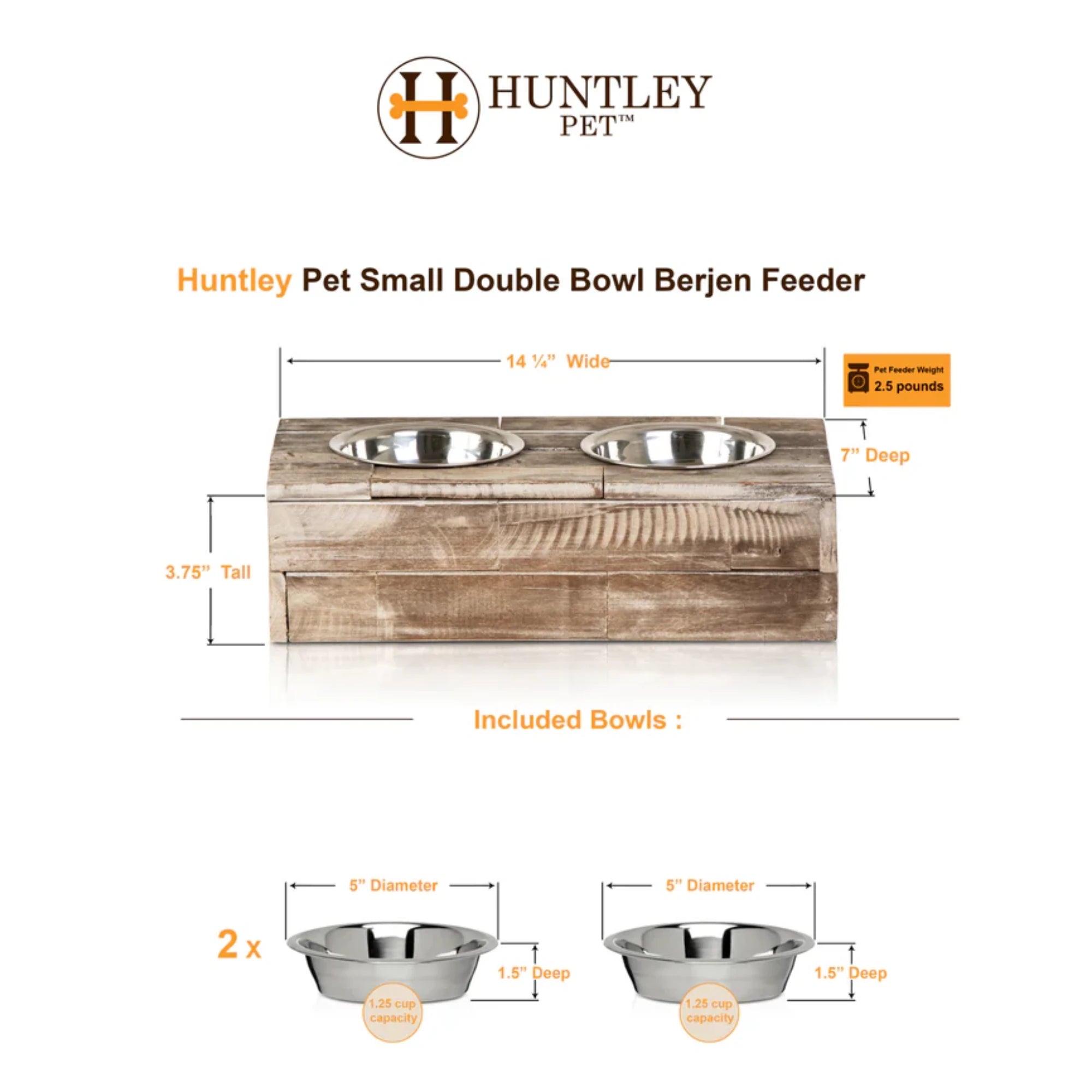 Huntley Pet Berjen Small Double Feeder | Novaselectes