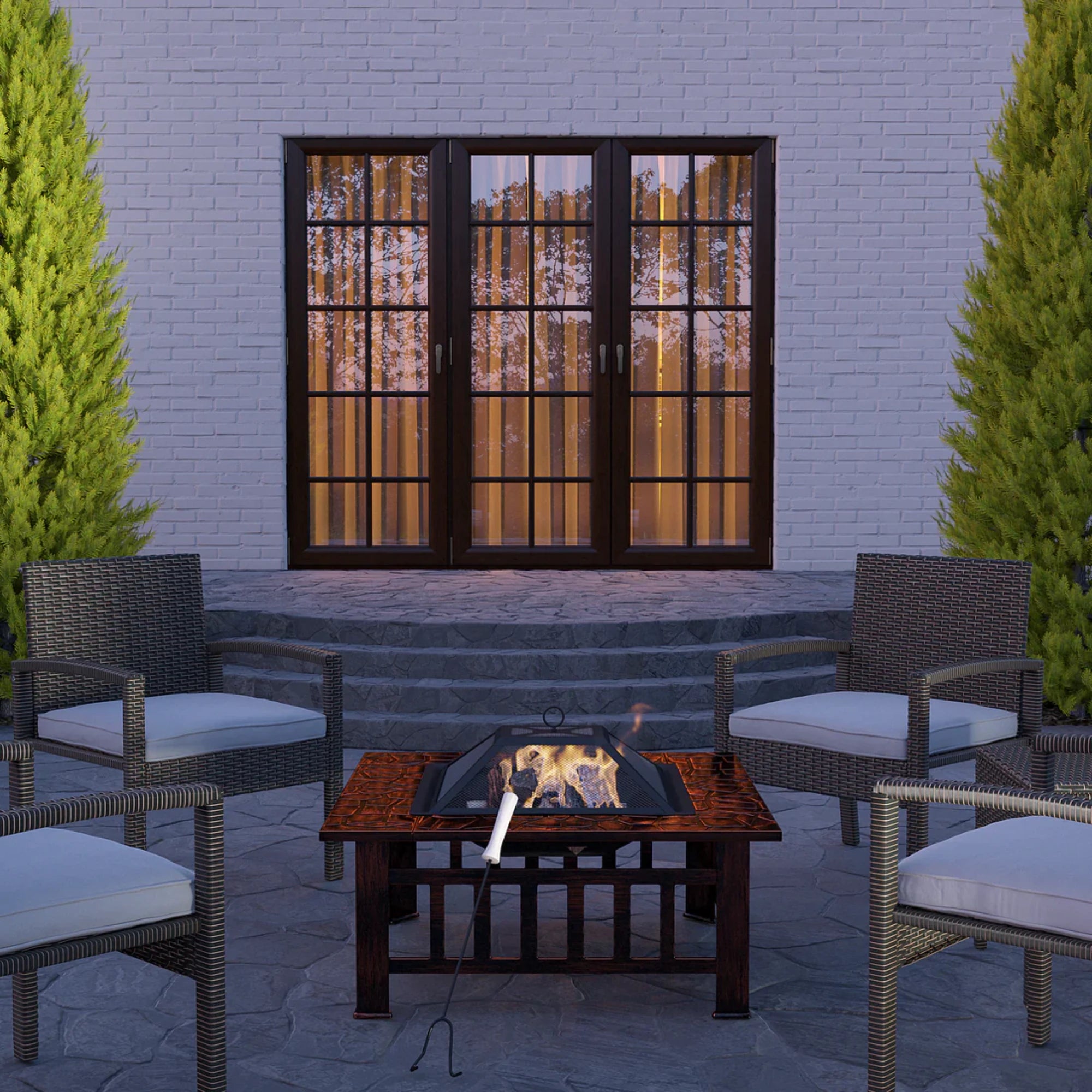 Well Traveled Living Foxdale Square Wood-Burning Fire Pit | Novaselectes