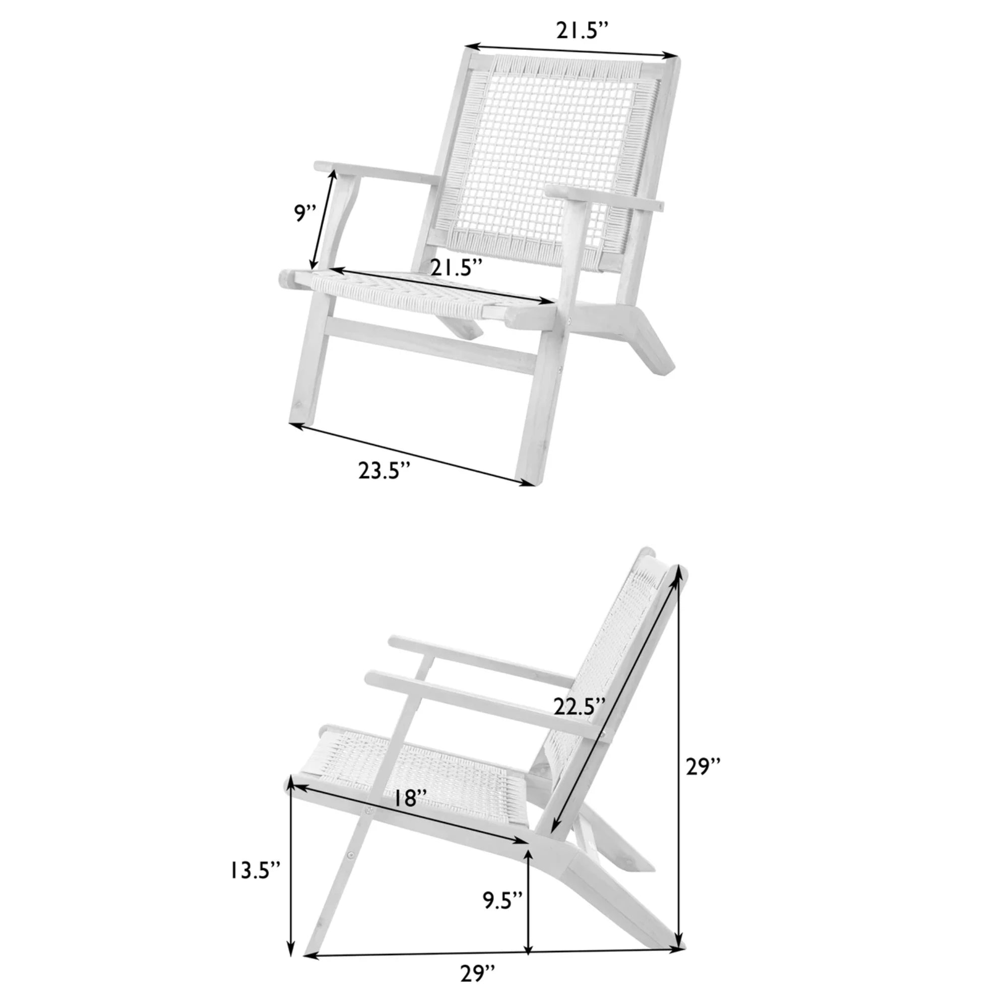 Well Traveled Living Vega Natural Stain Outdoor Chair in Gray Cording | Novaselectes