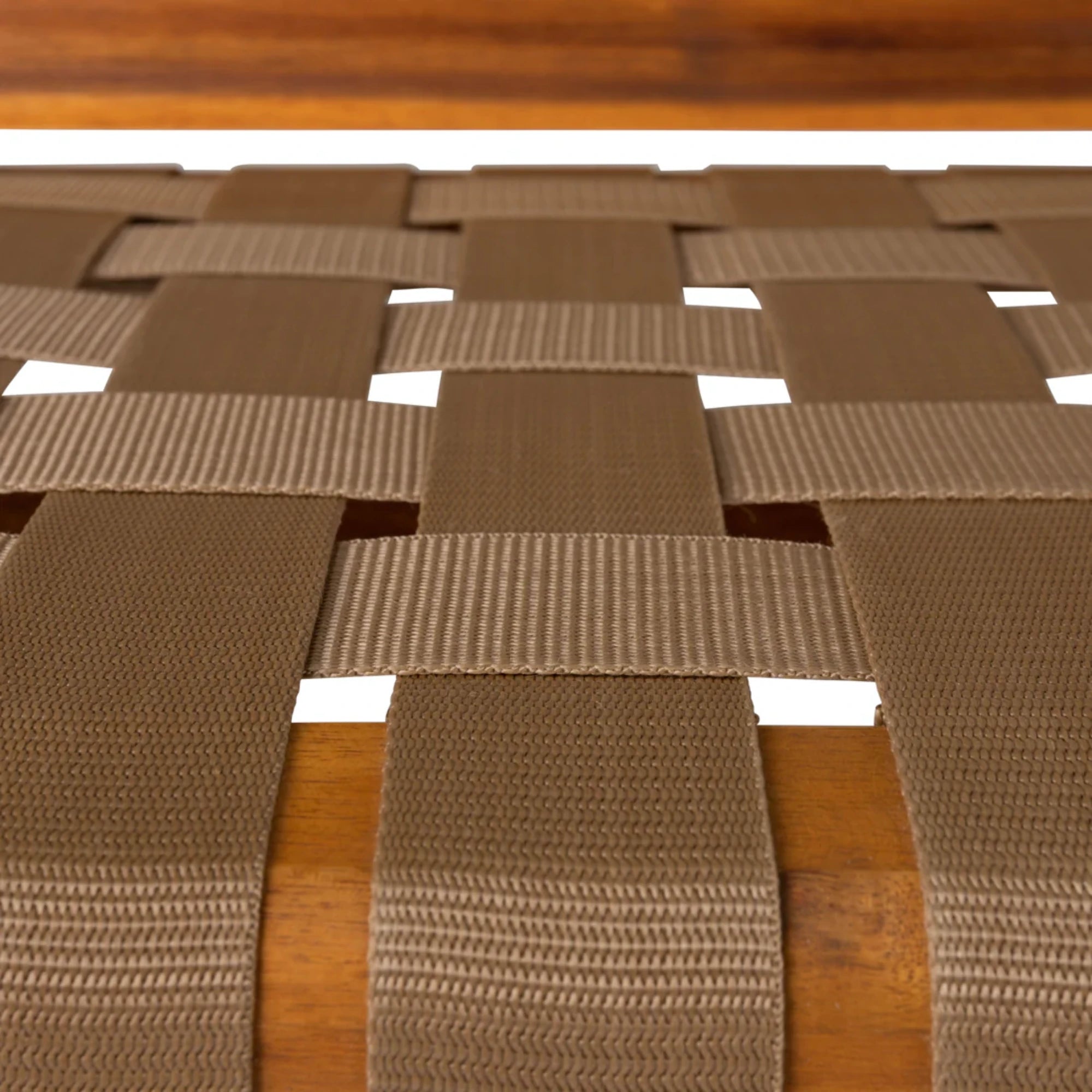 Well Traveled Living Sava Folding Chair in Brown Webbing | Novaselectes