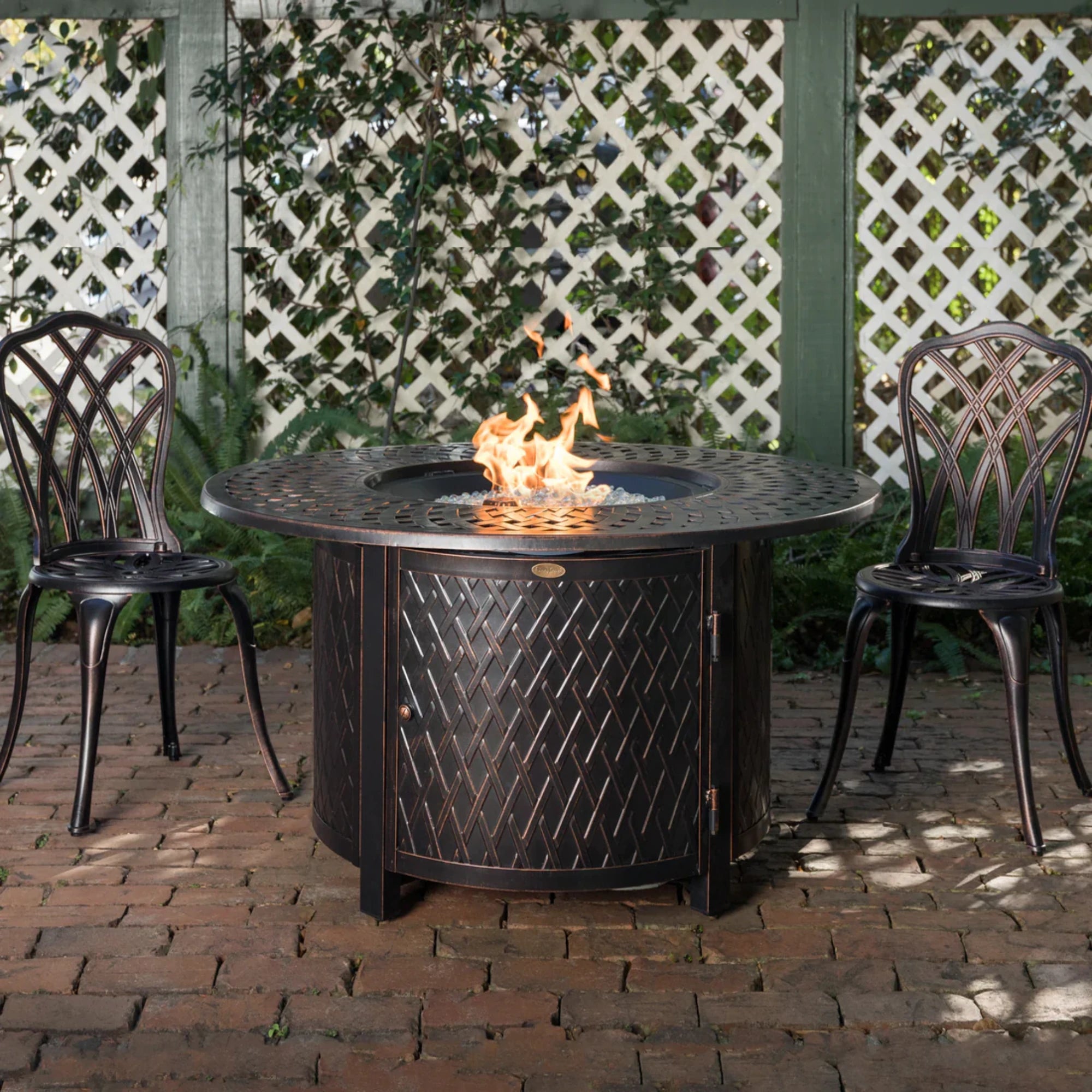 Well Traveled Living Verona Aluminum Round Propane Fire Pit | Novaselectes