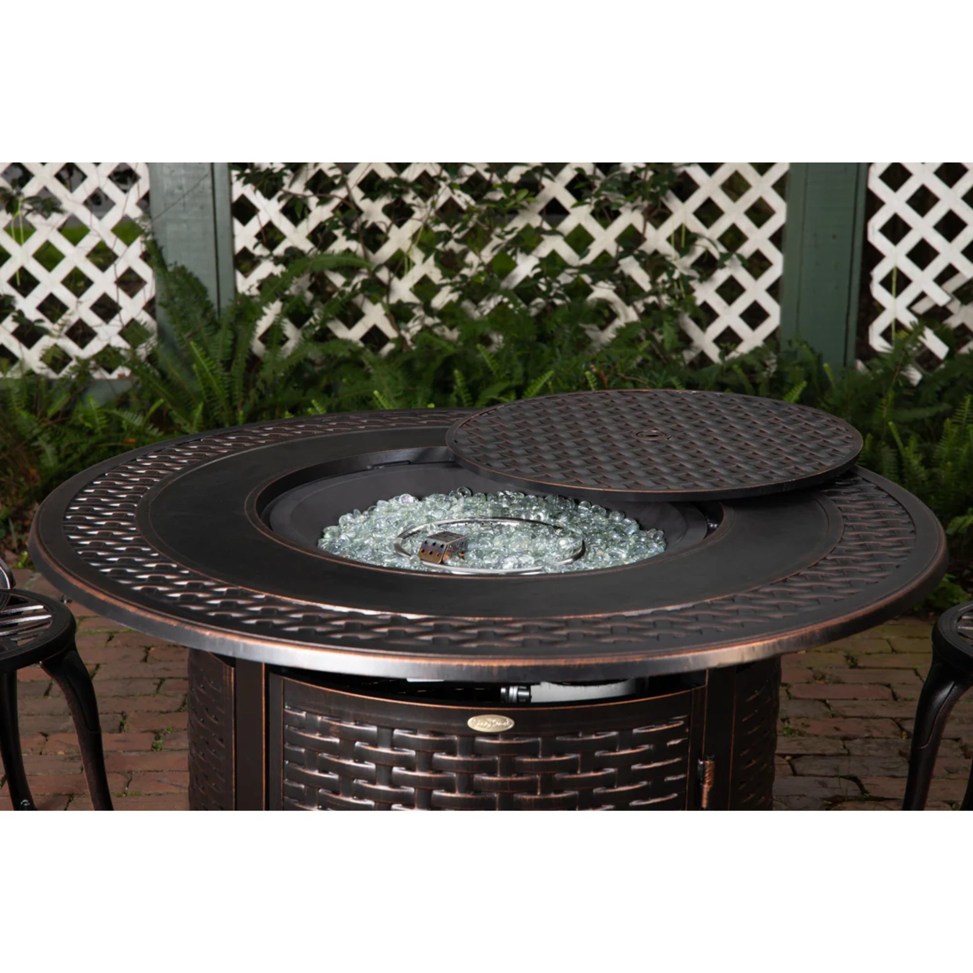 Well Traveled Living Bellante Woven Aluminum Propane Fire Pit | Novaselectes