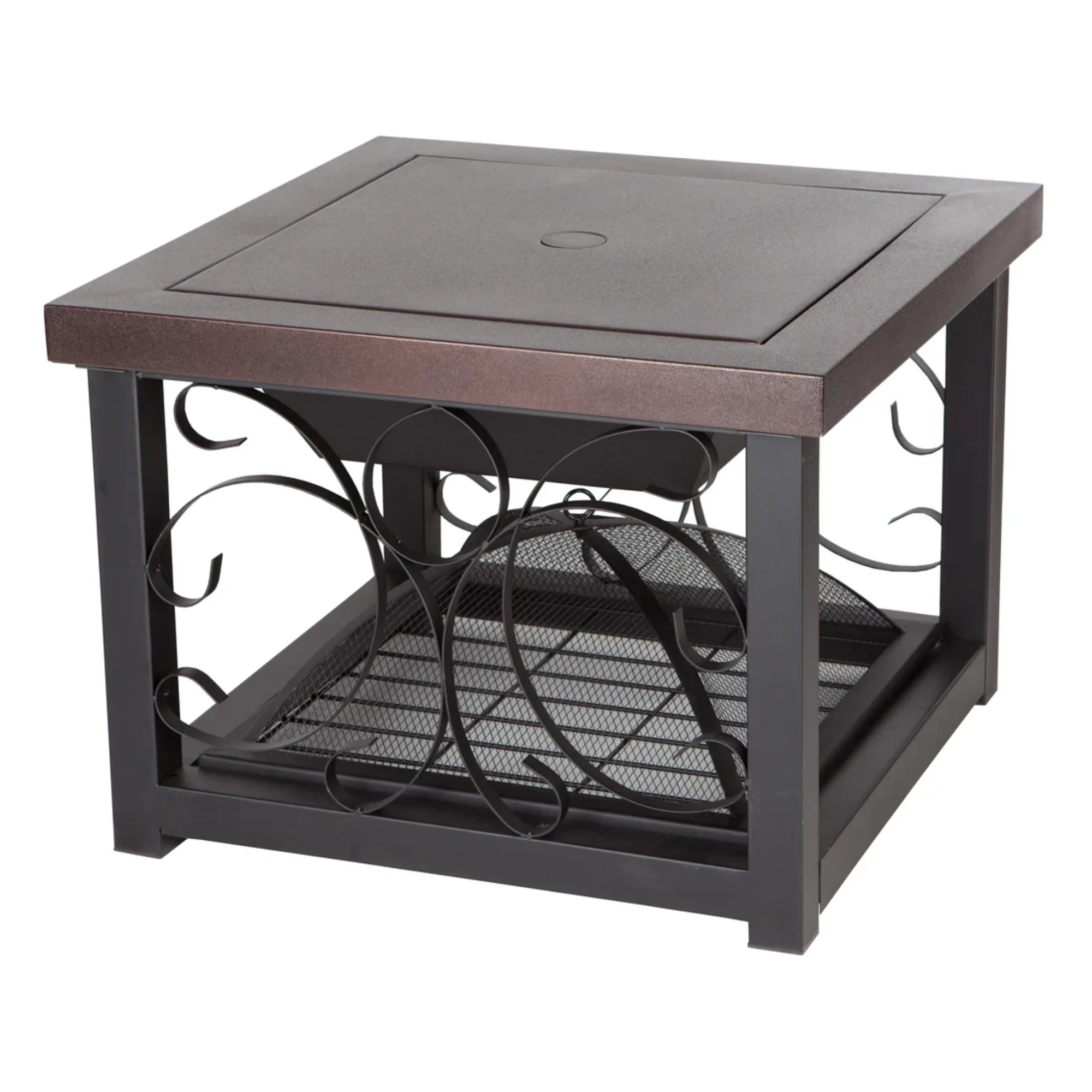 Well Traveled Living Hammer Tone Bronze Finish Cocktail Table Fire Pit | Novaselectes