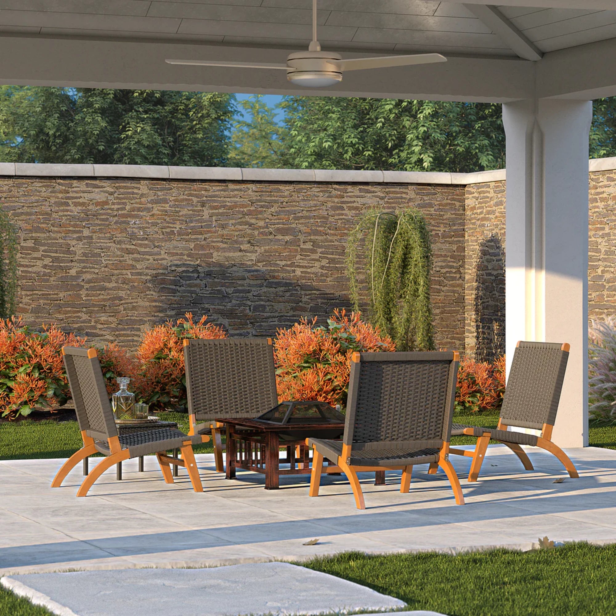 Well Traveled Living Foxdale Square Wood-Burning Fire Pit | Novaselectes