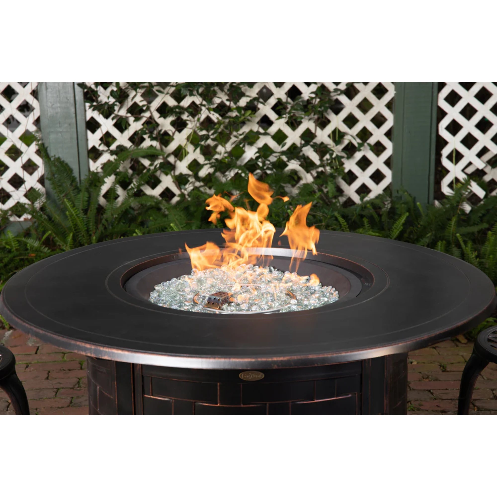 Well Traveled Living Perissa Woven Round Aluminum Propane Fire Pit | Novaselectes