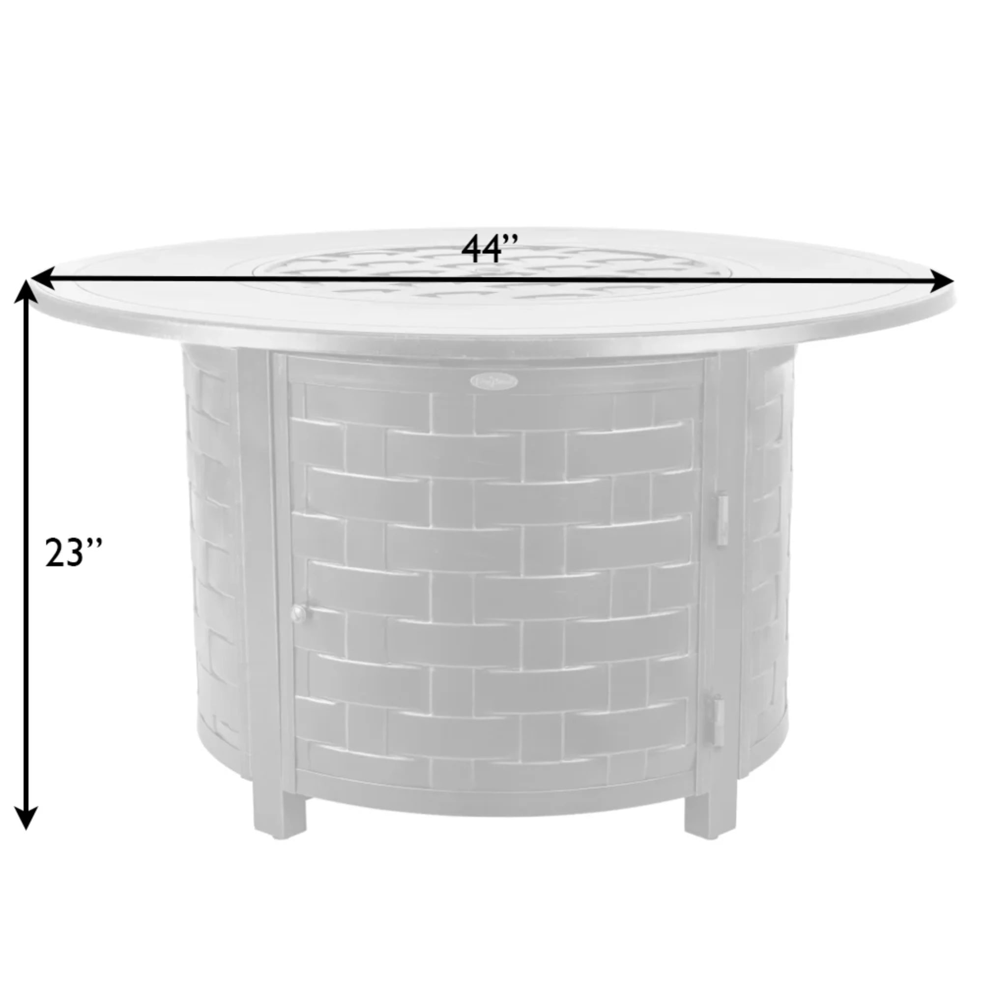Well Traveled Living Perissa Woven Round Aluminum Propane Fire Pit | Novaselectes