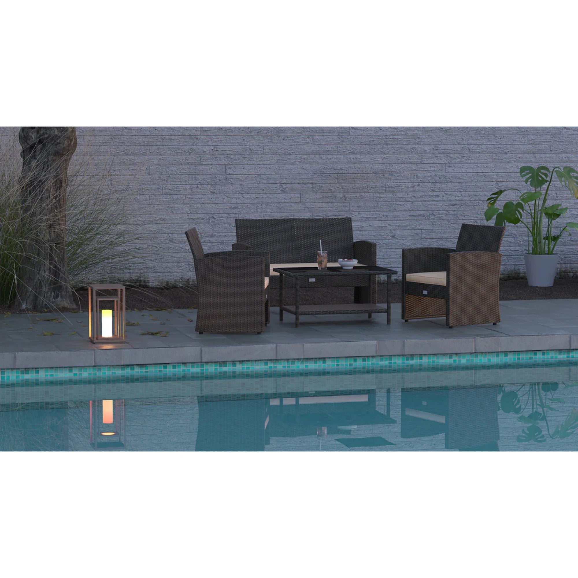 Well Traveled Living Ashville Wicker Patio Set | Novaselectes