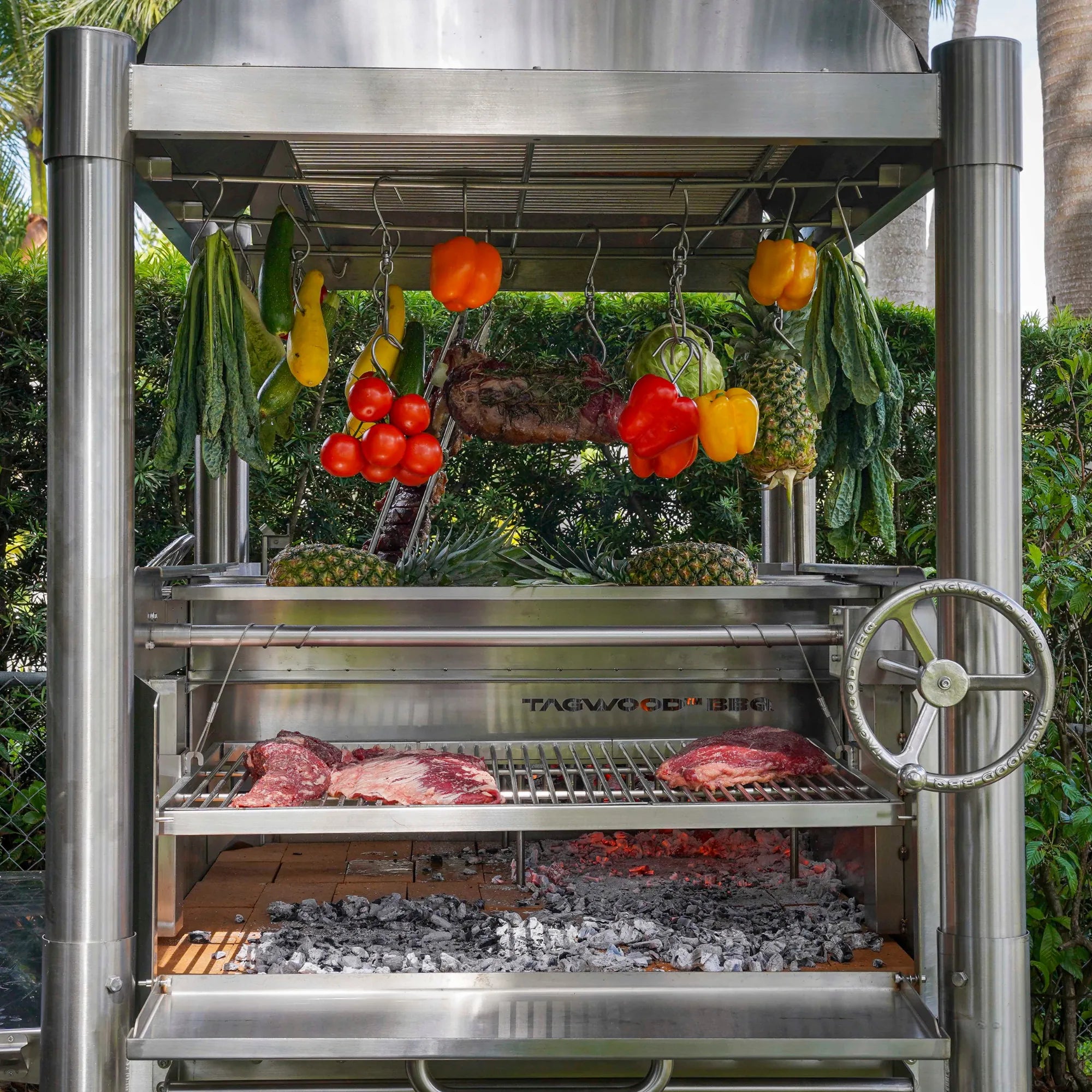 Tagwood BBQ12SS Argentine Santa Maria Stainless Steel Charcoal Grill | Novaselectes