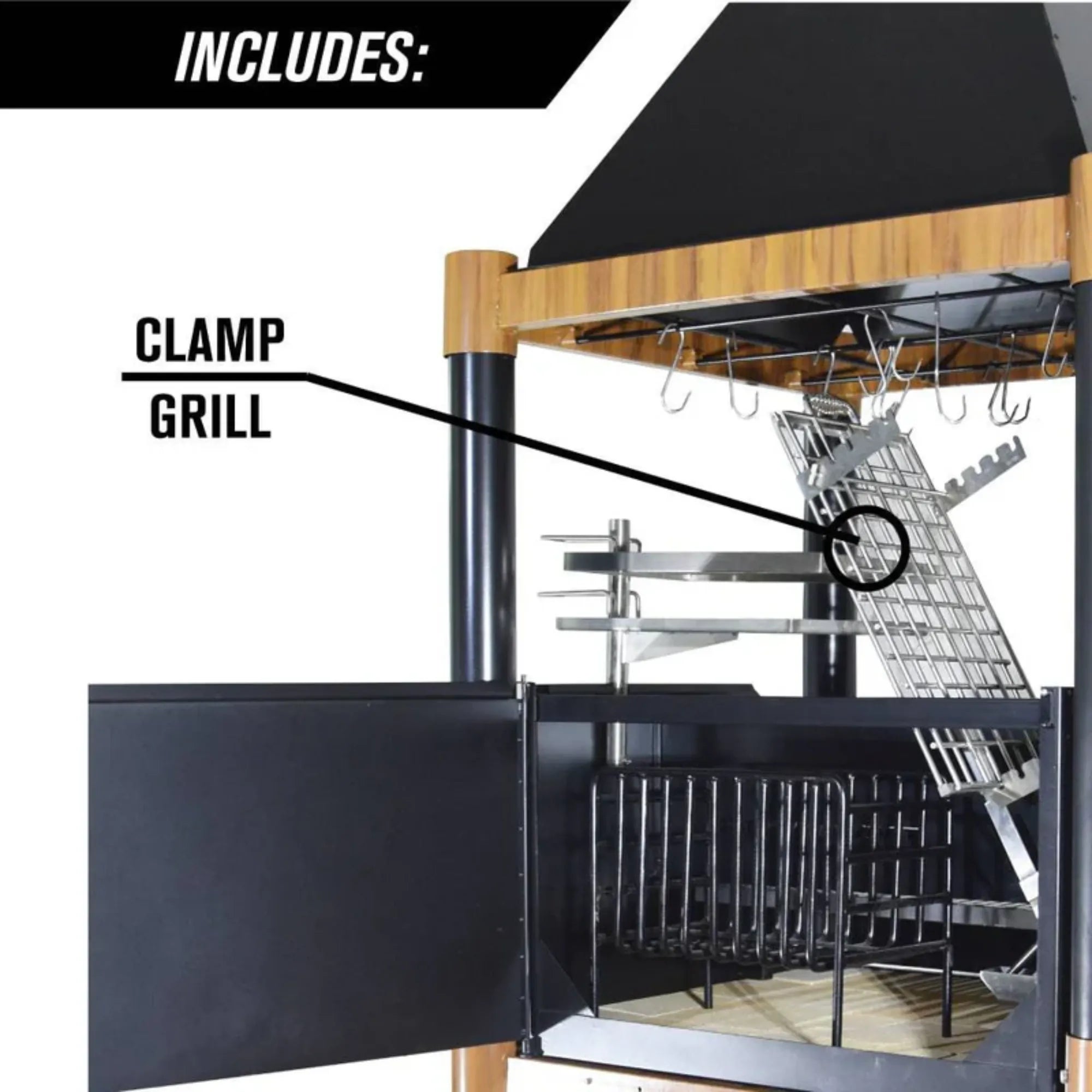 Tagwood BBQ02SI Premium Freestanding Santa Maria Argentine Grill - "The Beast" | Novaselectes