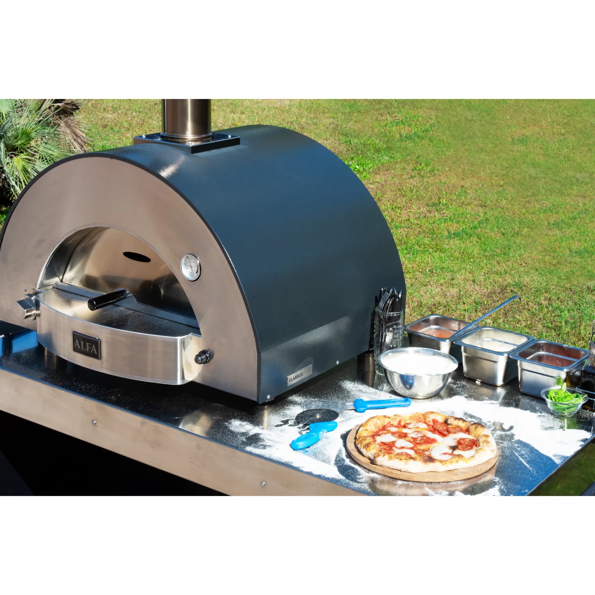 Alfa Classico 2 Pizze Grey Gas Pizza Oven | Novaselectes