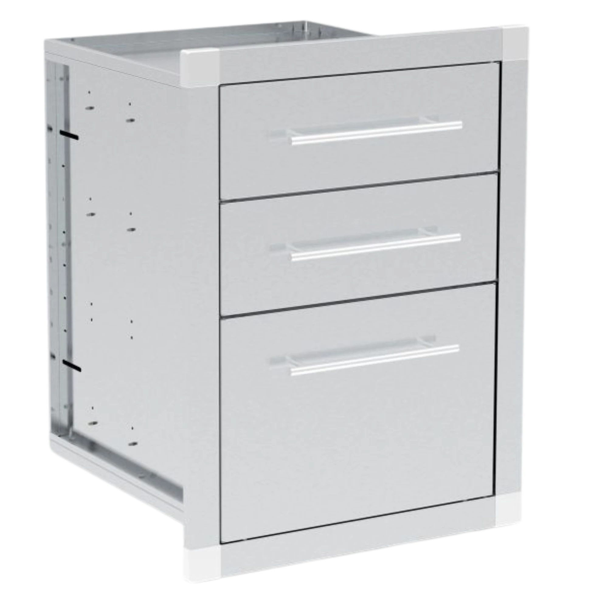 Broil King Stainless Steel Enclosed Triple Drawer Assembly | Novaselectes