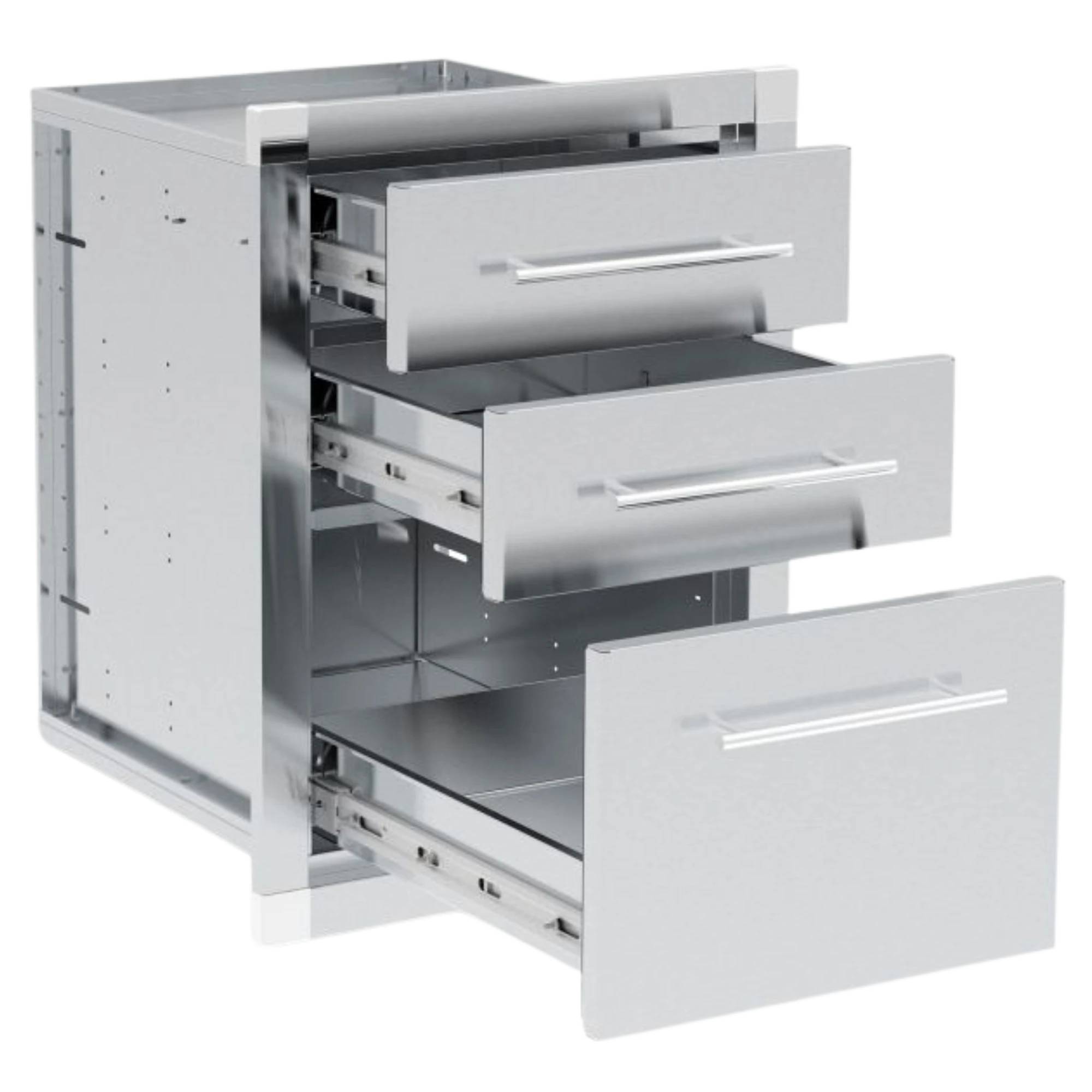 Broil King Stainless Steel Enclosed Triple Drawer Assembly | Novaselectes