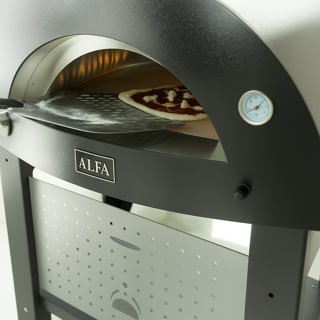 Alfa Moderno Anthracite Grey 3 Pizze Freestanding Gas Pizza Oven | Novaselectes